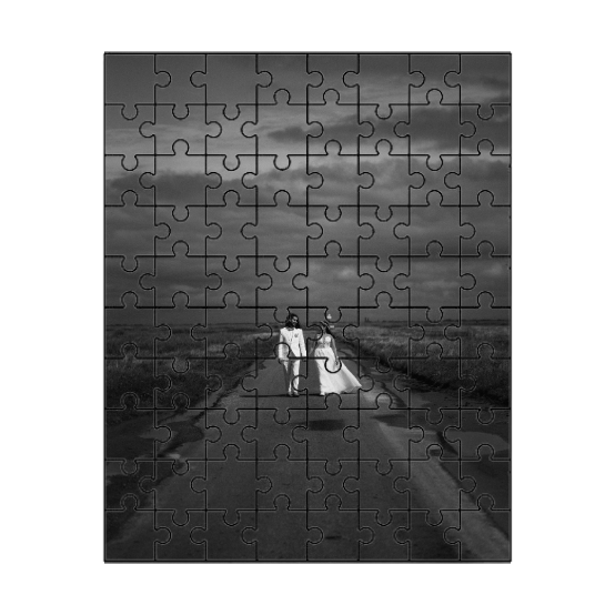 Mini Rompecabezas personalizable de una foto en blanco y negro