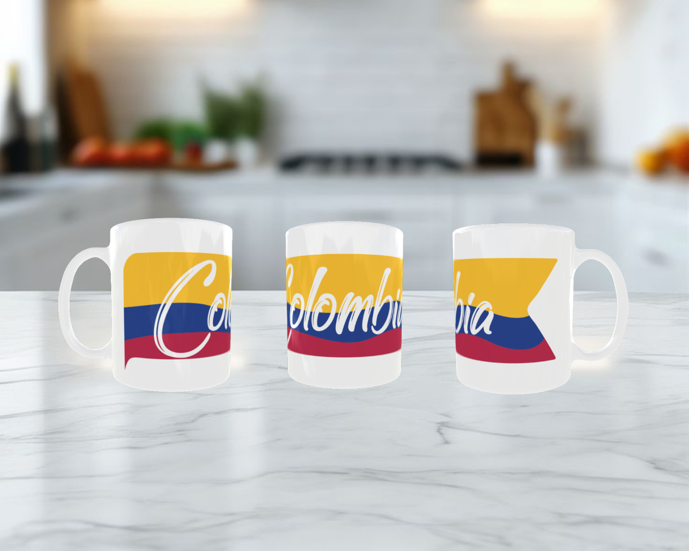 Taza de Colombia con bandera Tricolor