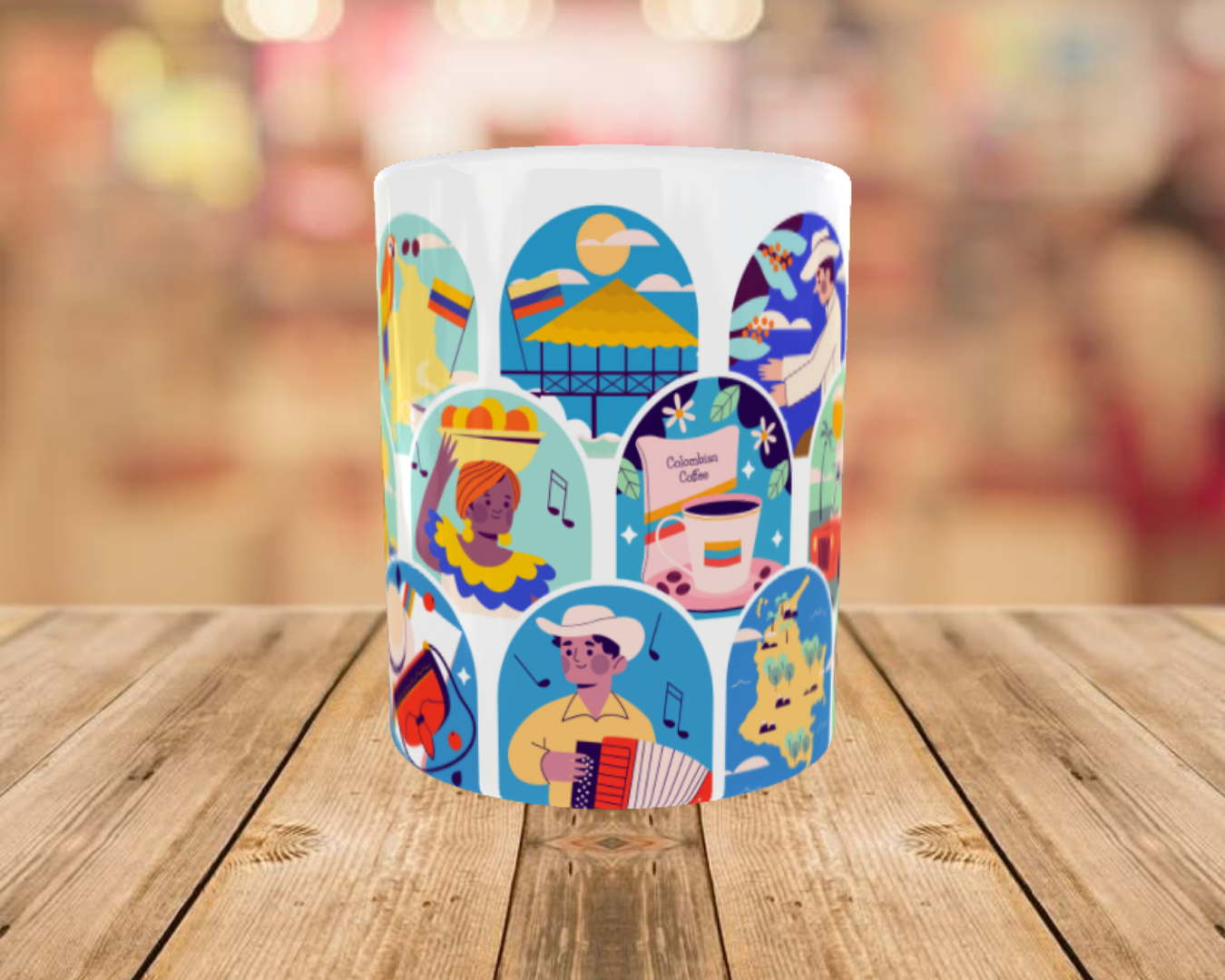 Taza Colombia con Diseño Cultural