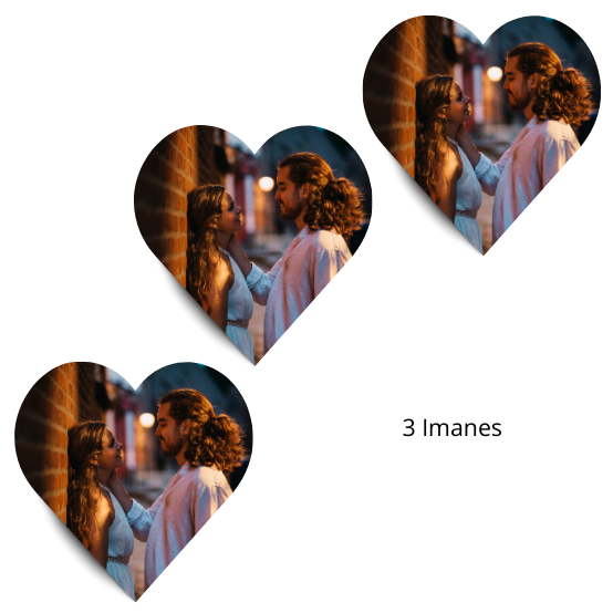 Imán de Corazón Personalizable con Foto