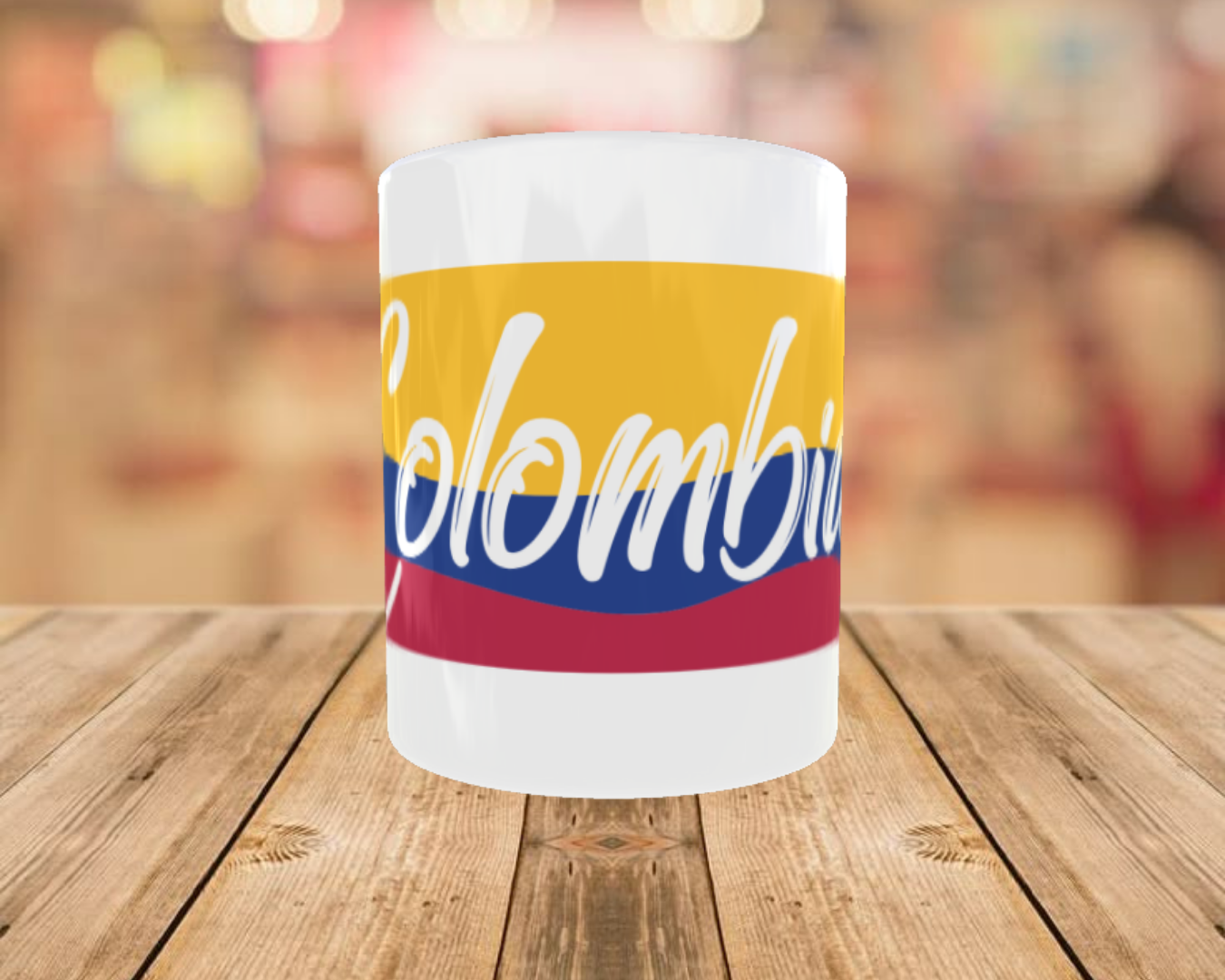 Taza de Colombia con bandera Tricolor