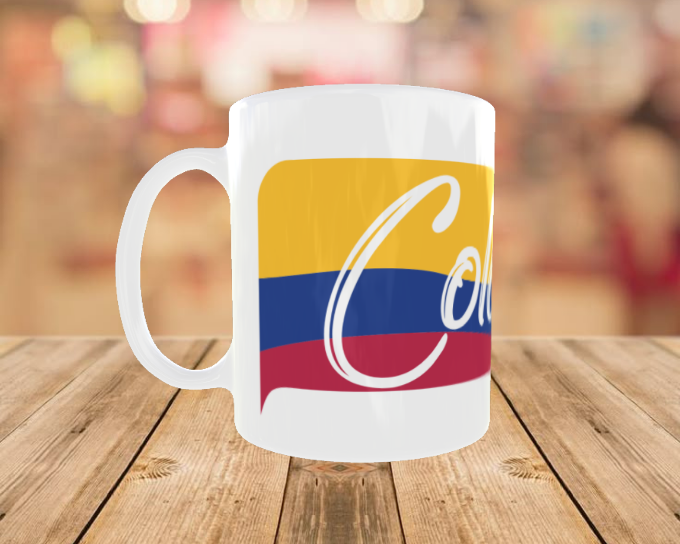 Taza de Colombia con bandera Tricolor