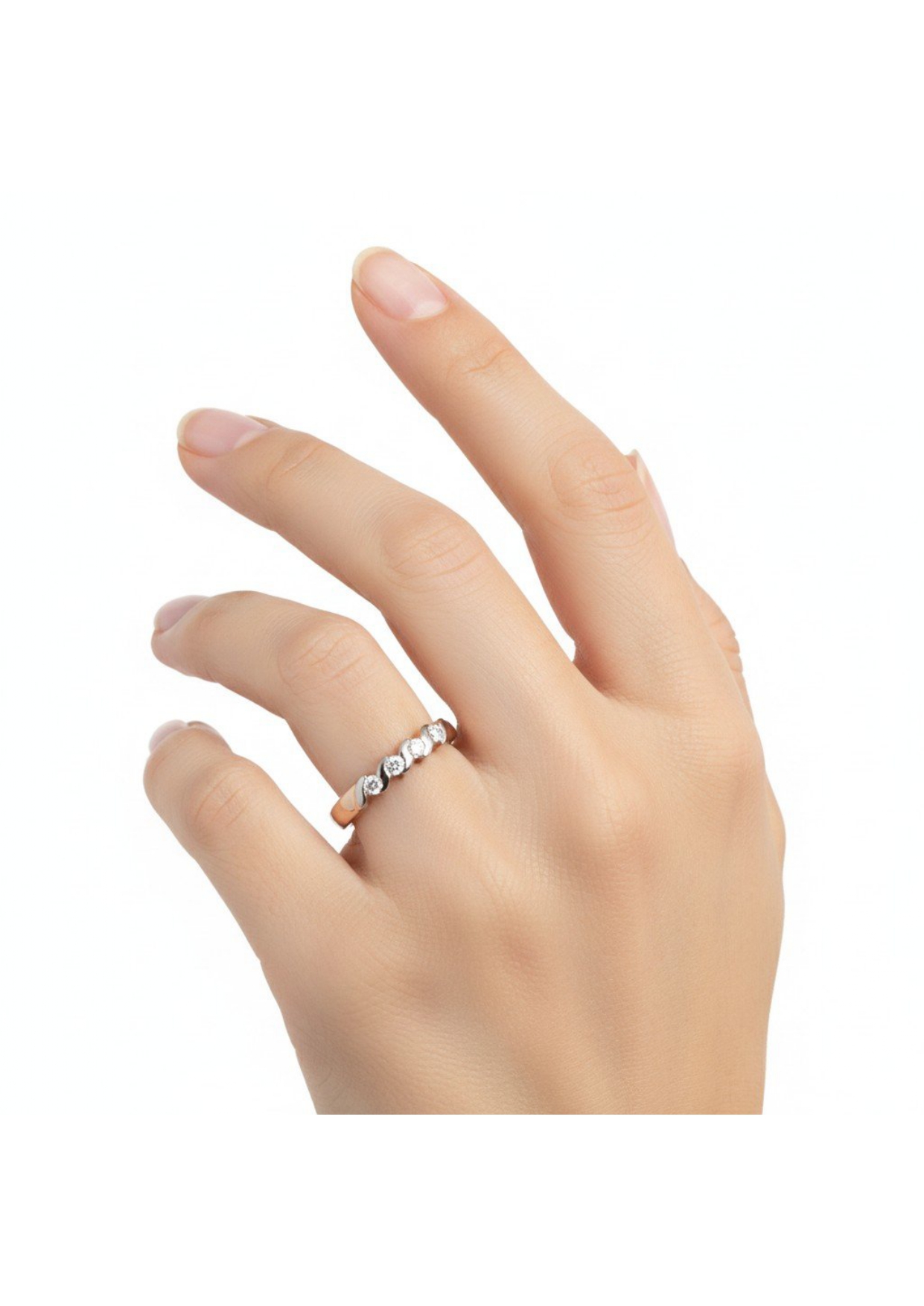 Twist Diamond Gold PLATED SILVER Ring