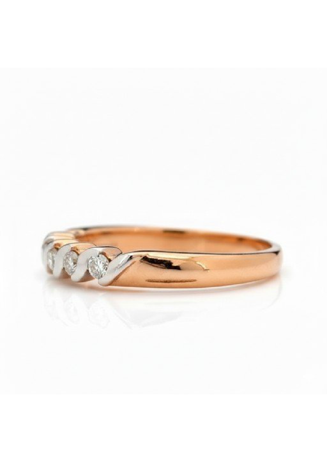 Twist Diamond Gold PLATED SILVER Ring