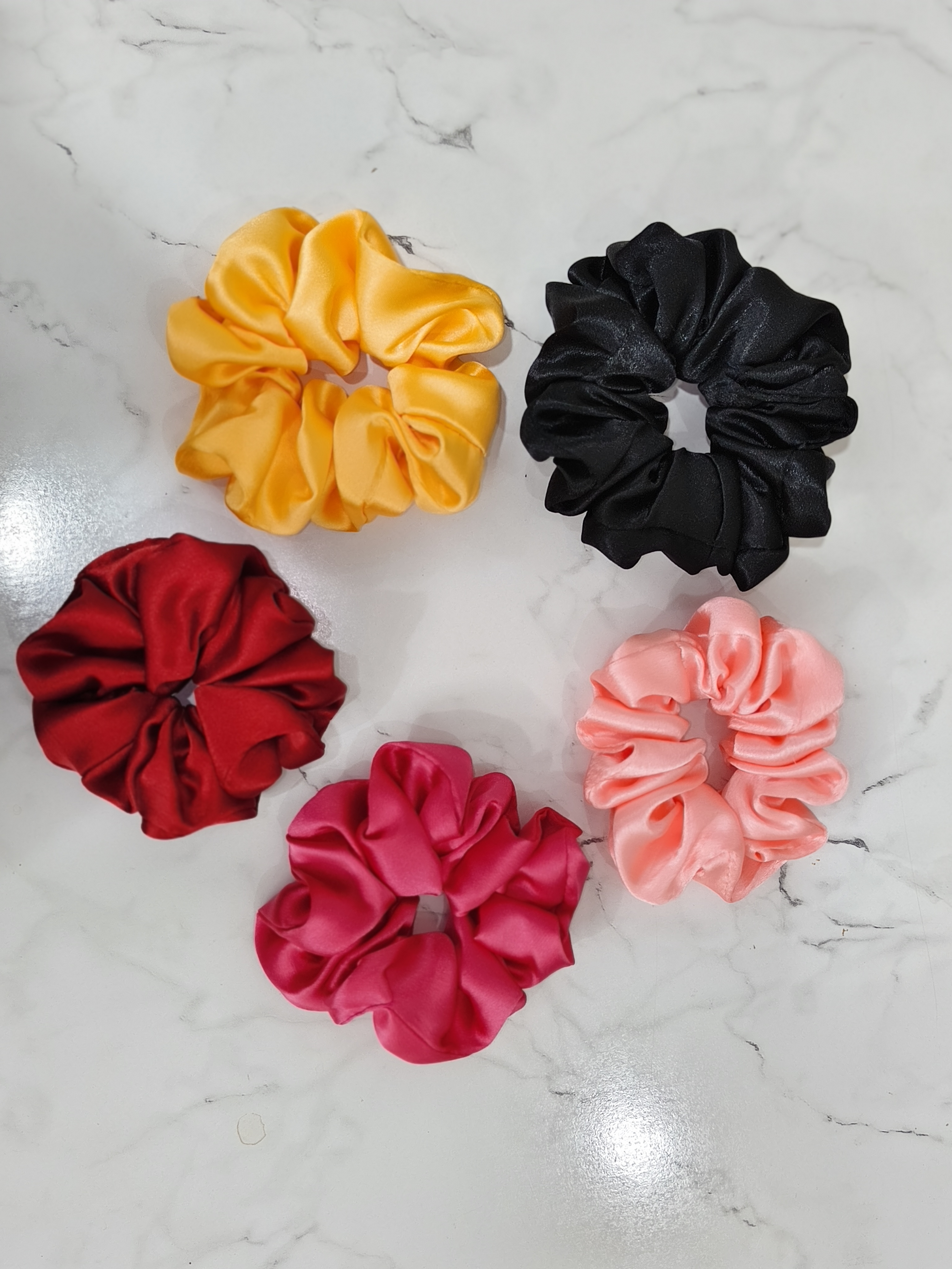 Satin Hair Scrunchies Set
