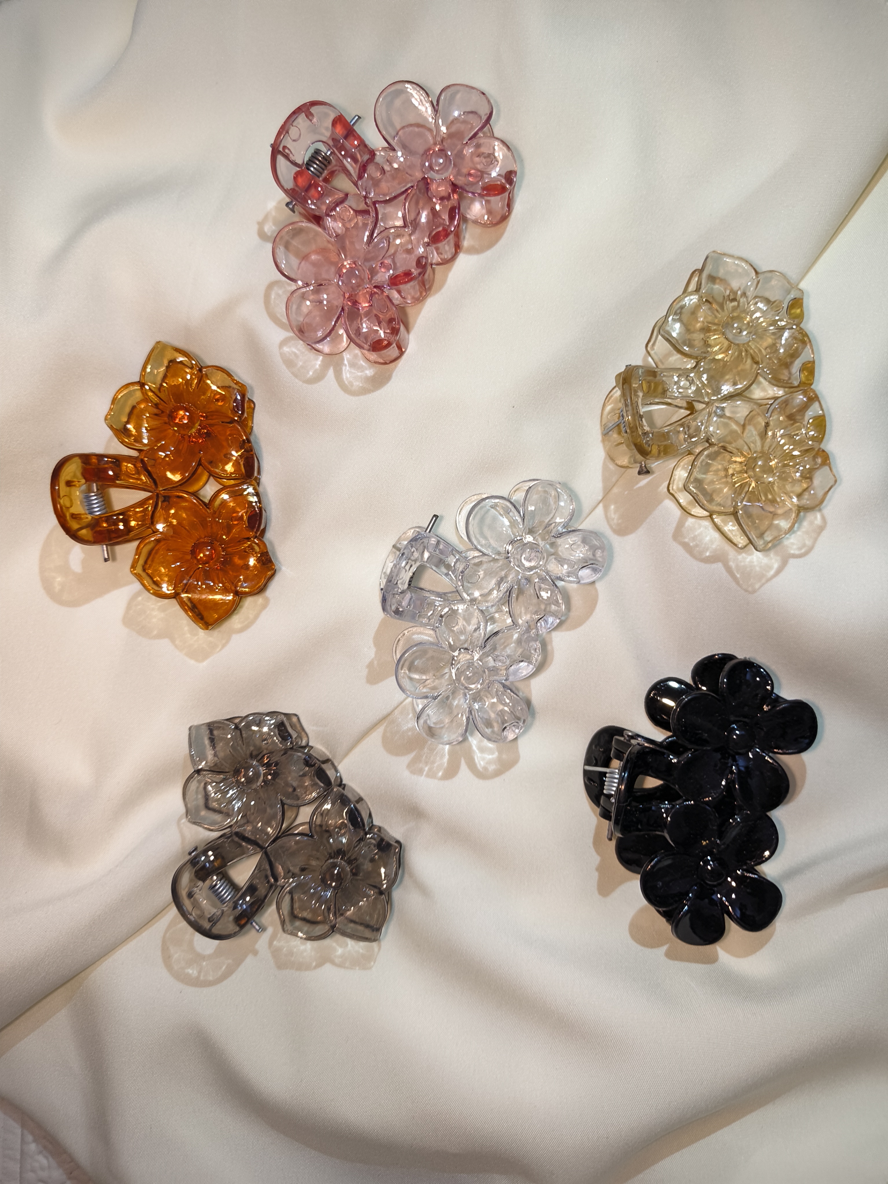 Double Flower Hair Claw Clips ( Single Pics )