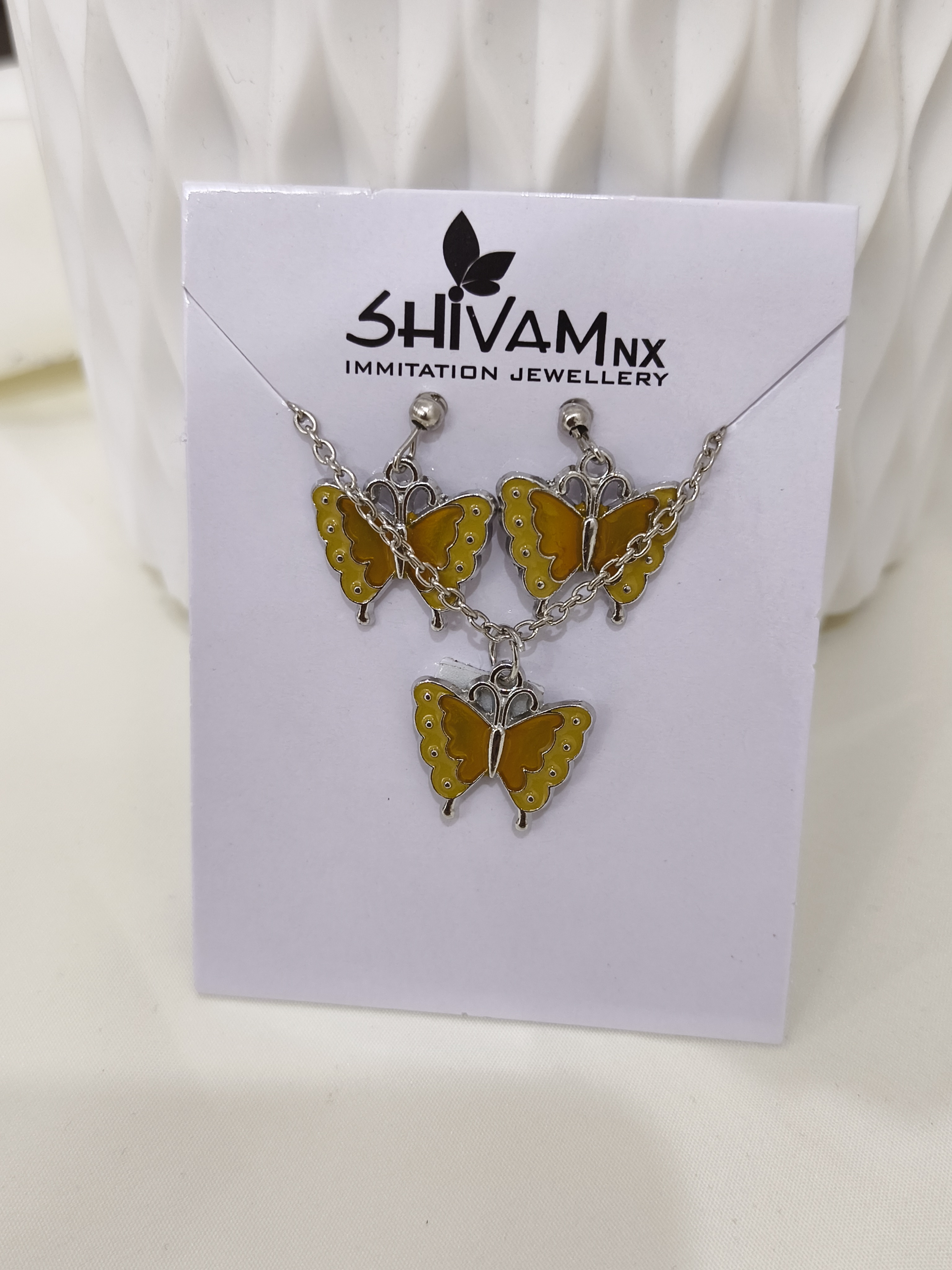 Butterfly Pendant and Earring Set