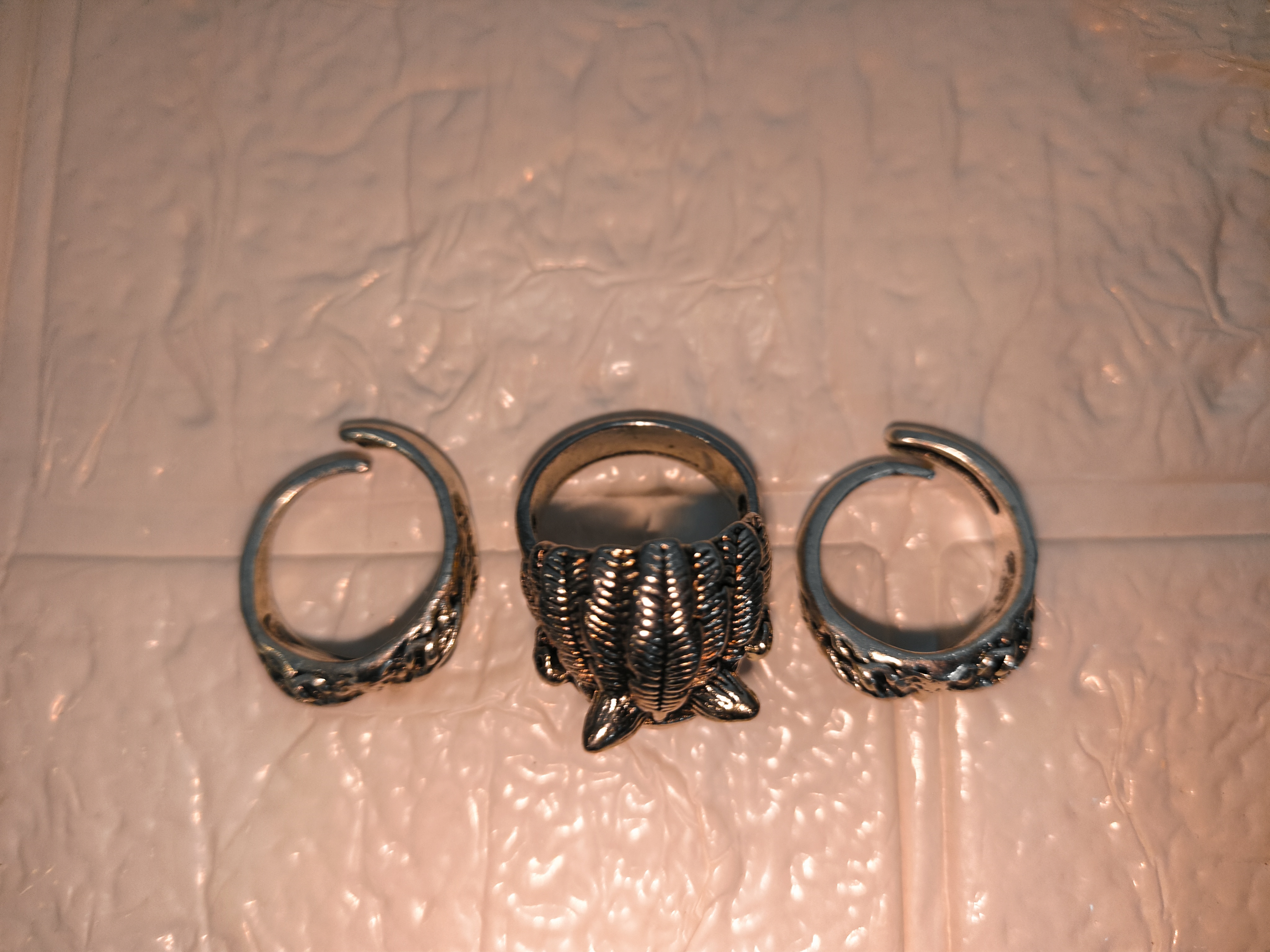 Antique Gold Owl & Lion Rings