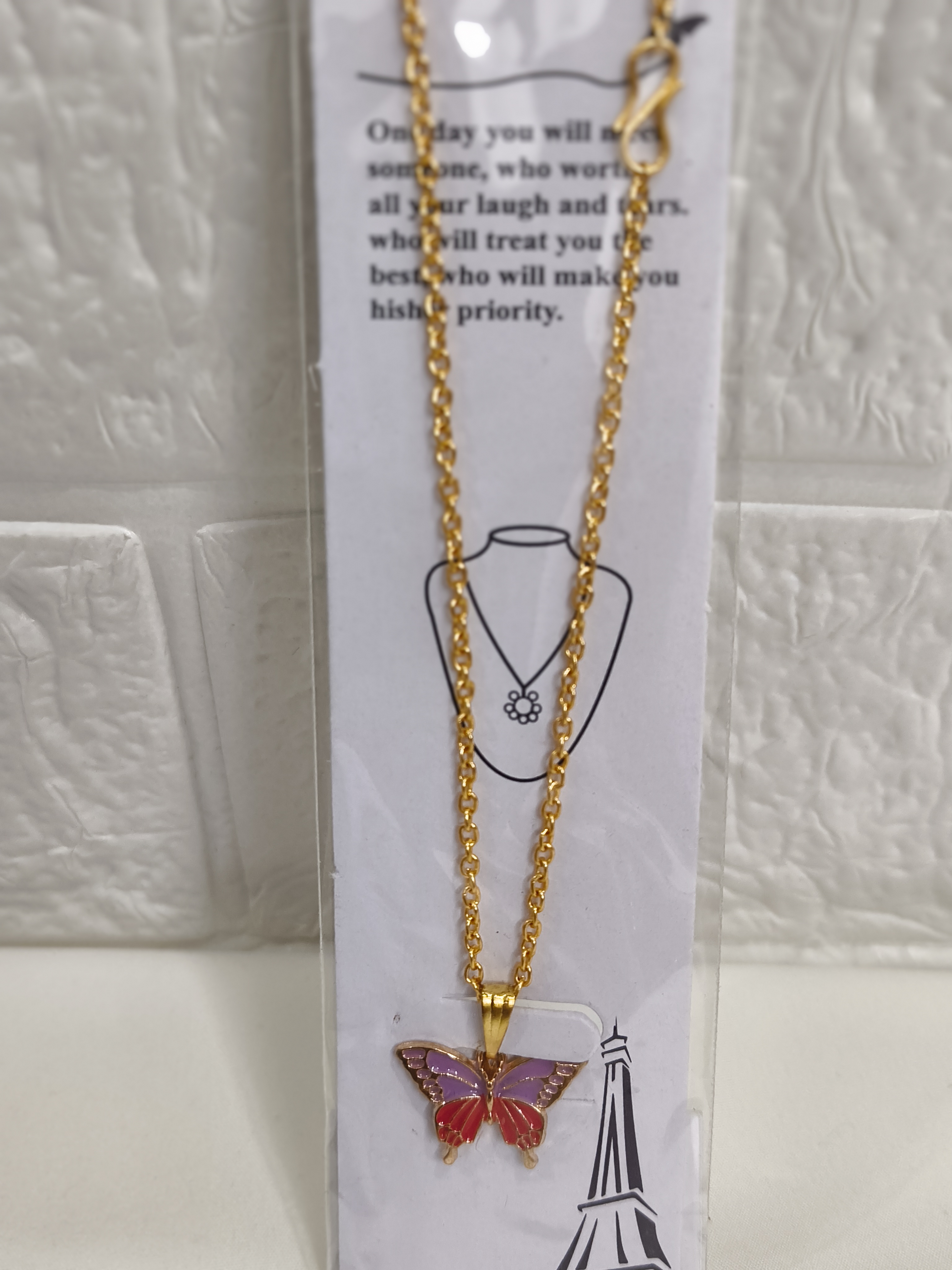 Gold Butterfly Pendant Necklace