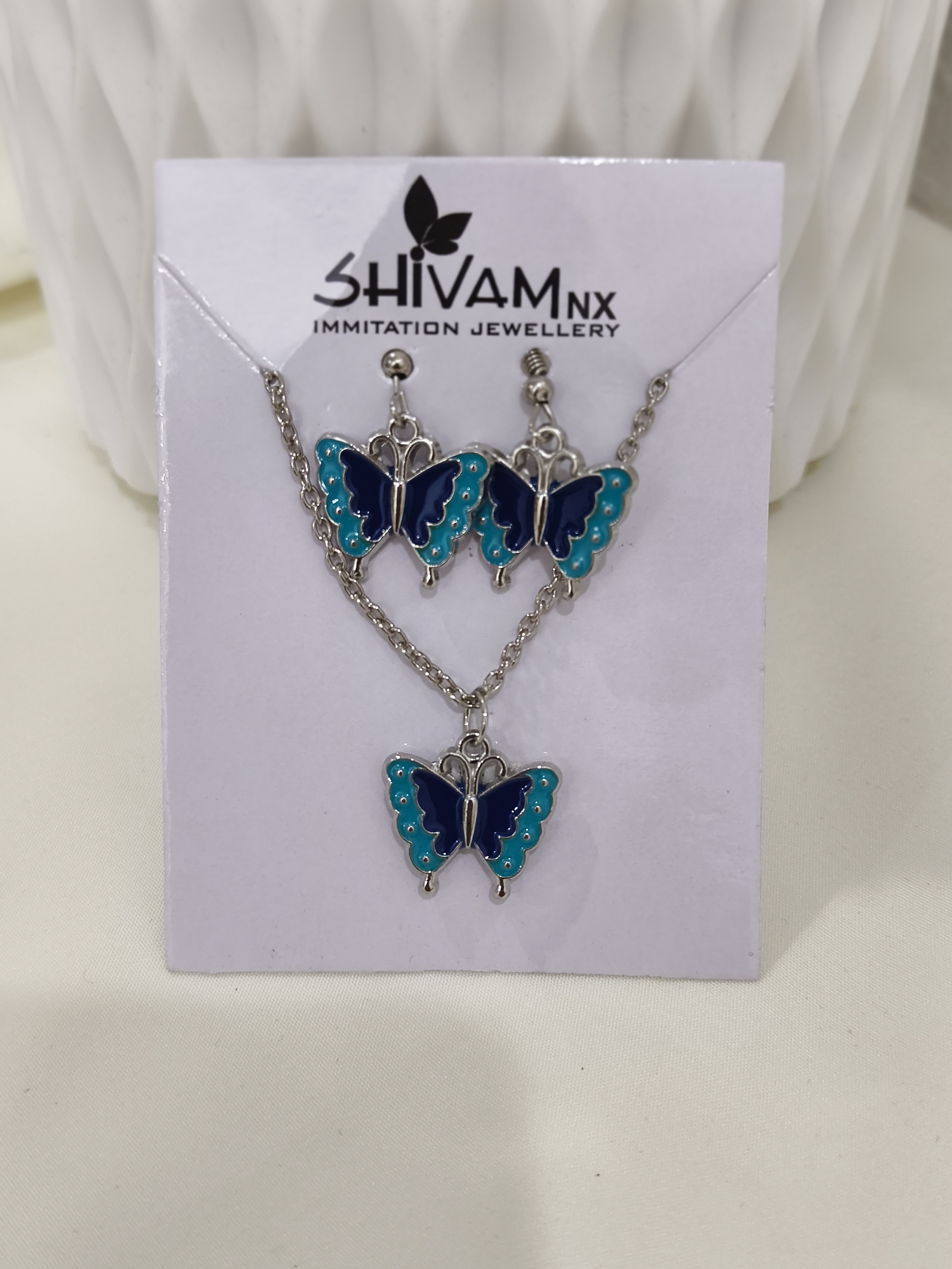 Butterfly Pendant and Earring Set