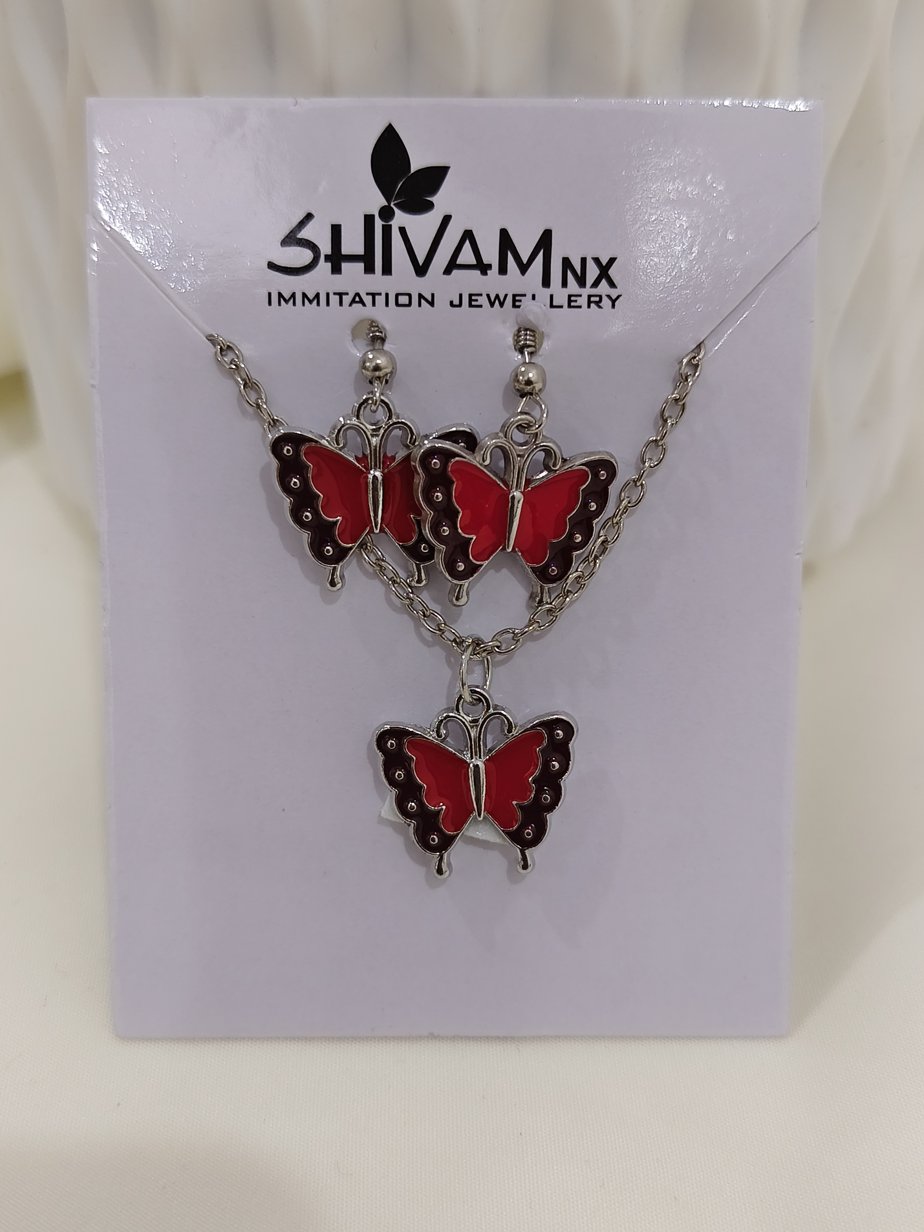 Butterfly Pendant and Earring Set