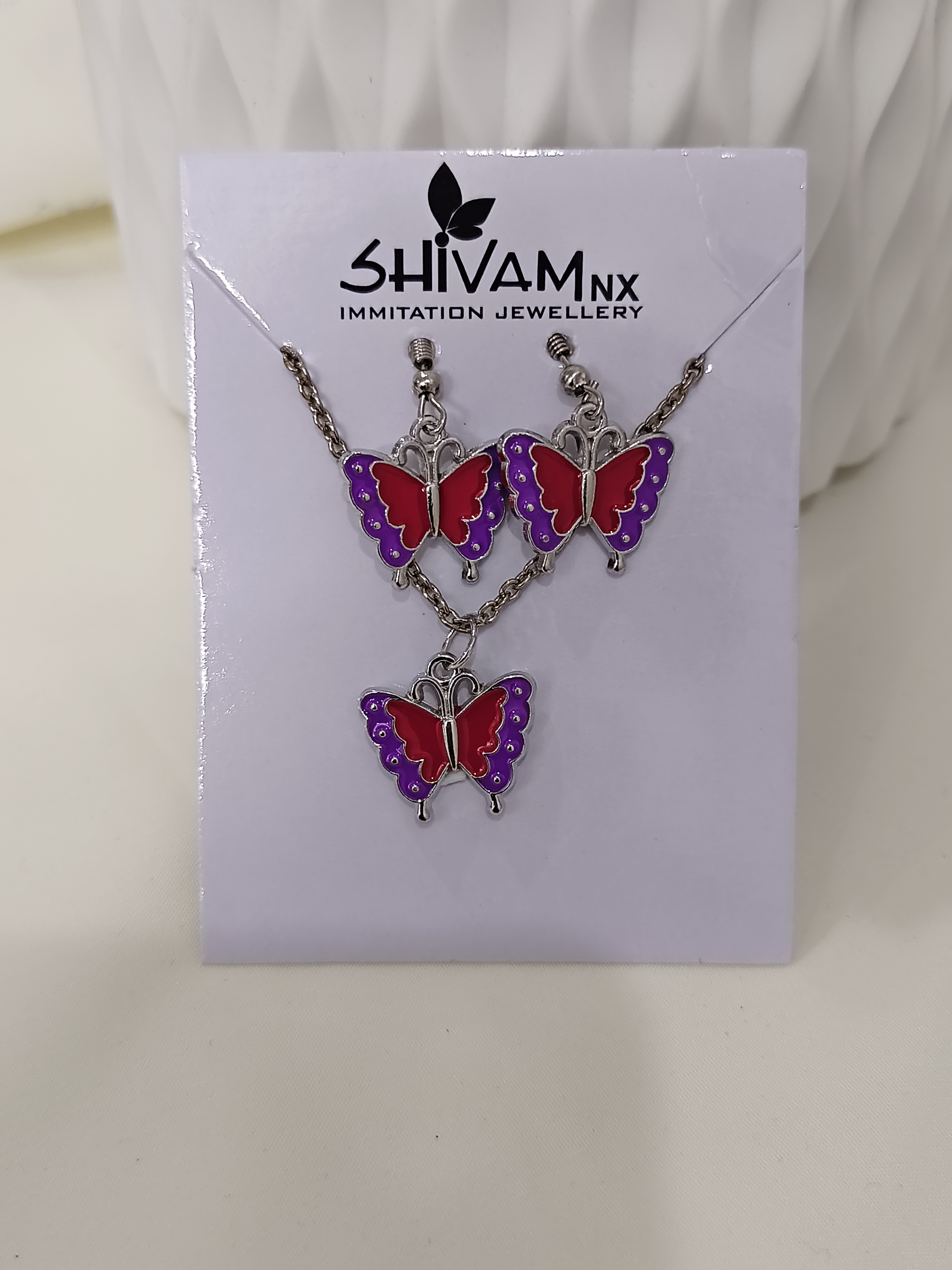 Butterfly Pendant and Earring Set