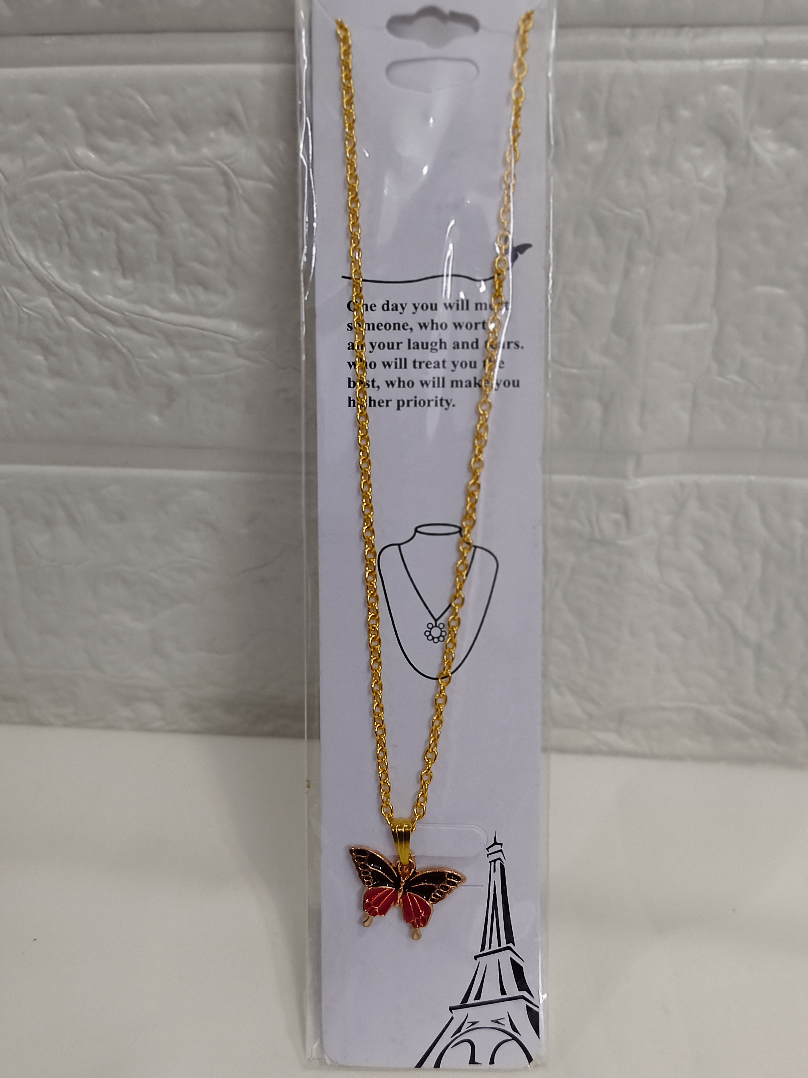 Gold Butterfly Pendant Necklace