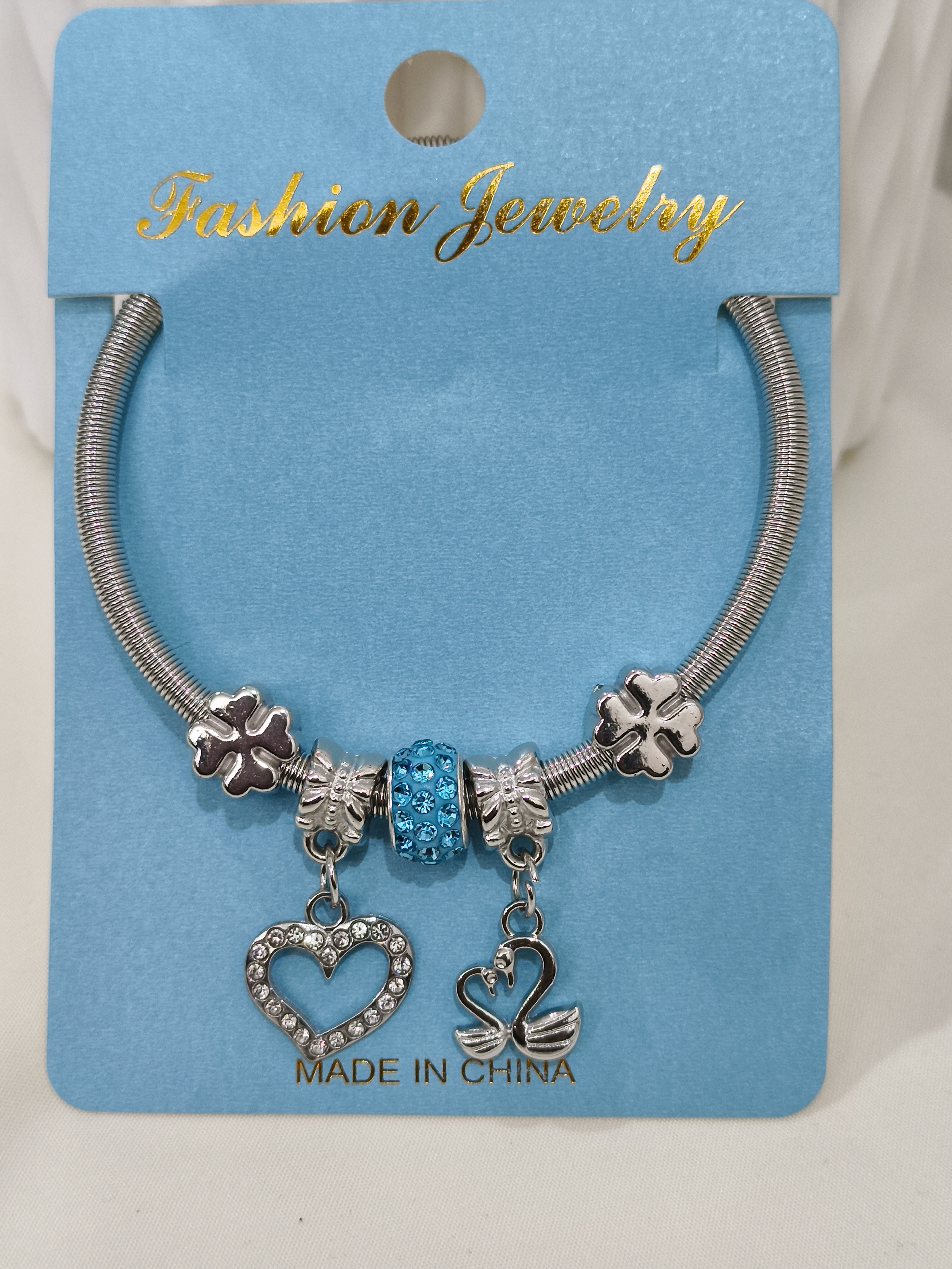 Charm Silver Bracelet with beads