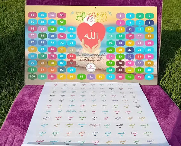 Tableaux Affichage Ludique - Connaitre Dieu💌أسماء الله الحسنى💌