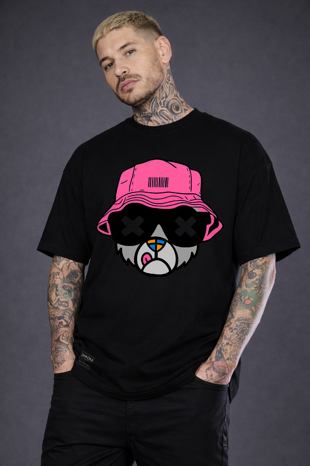 Camiseta Oversized Urso Boné Bolado