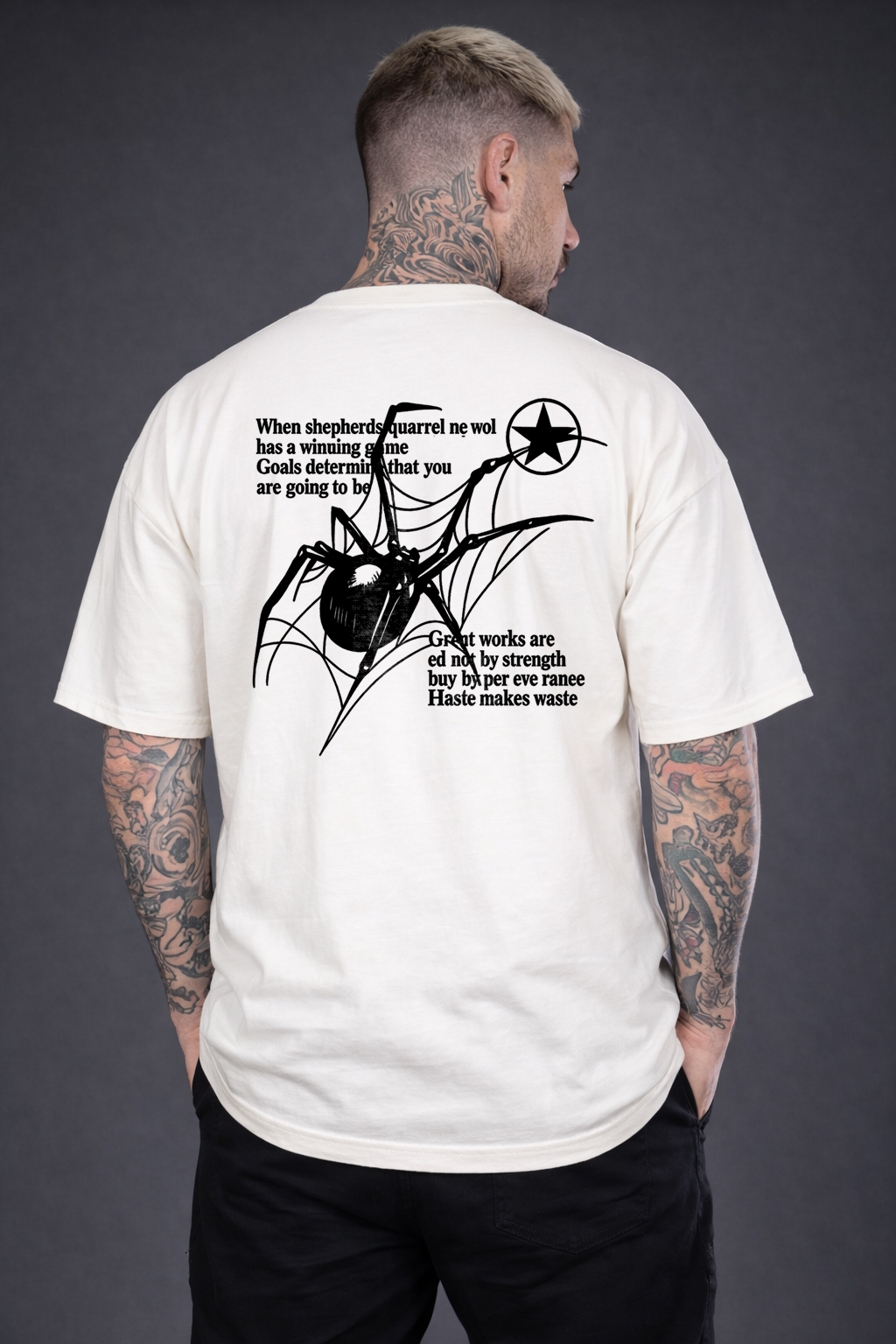 Camiseta Oversized Spider Concept Frente e Verso