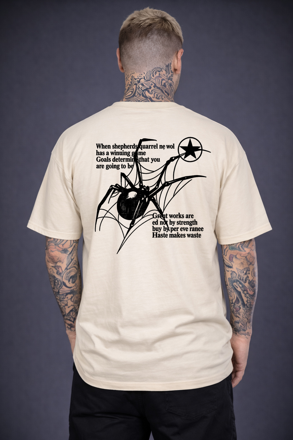 Camiseta Oversized Spider Concept Frente e Verso