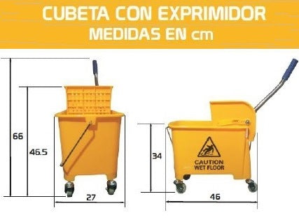 Cubeta con exprimidor