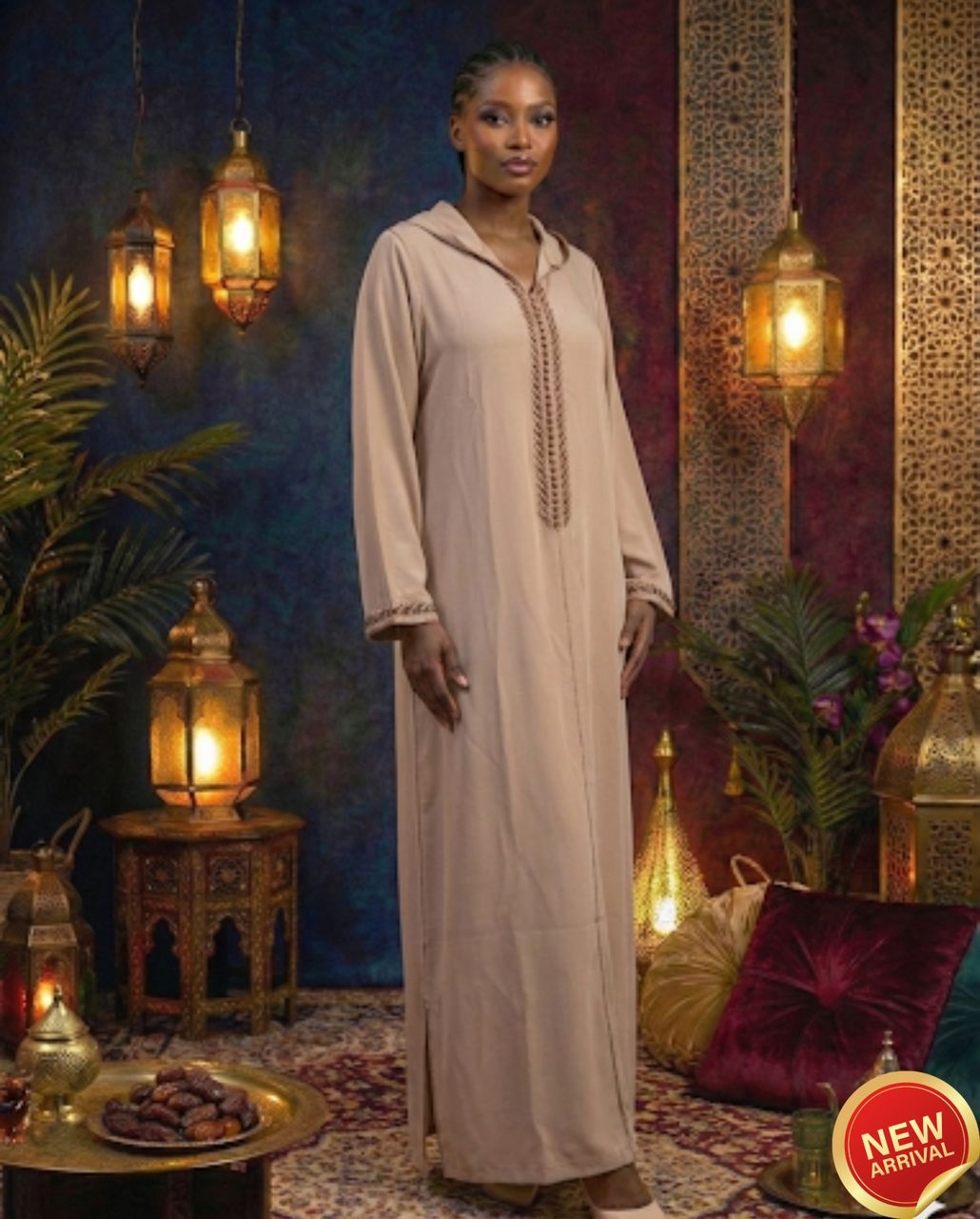 Abaya Traditionnelle Beige