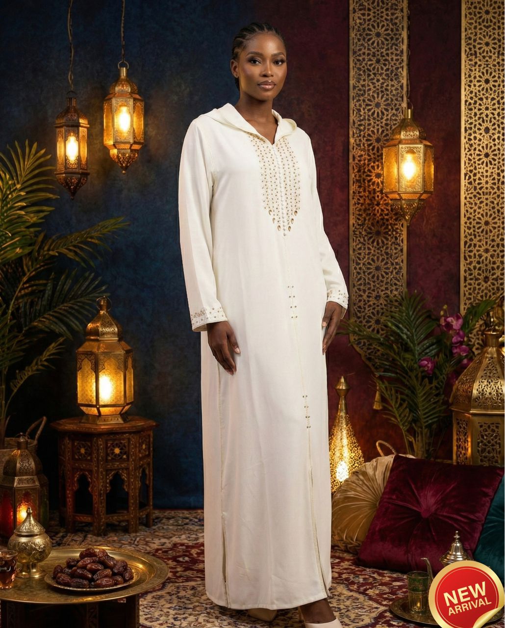 Kaftan oriental blanc