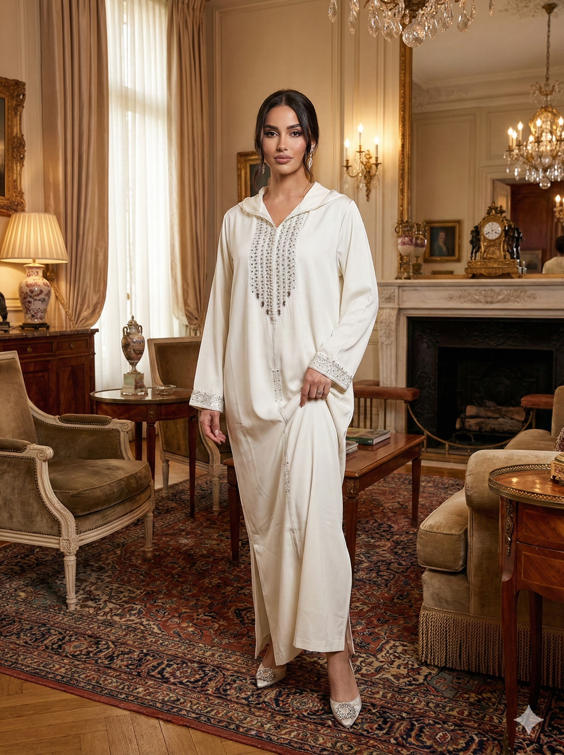 Kaftan oriental blanc