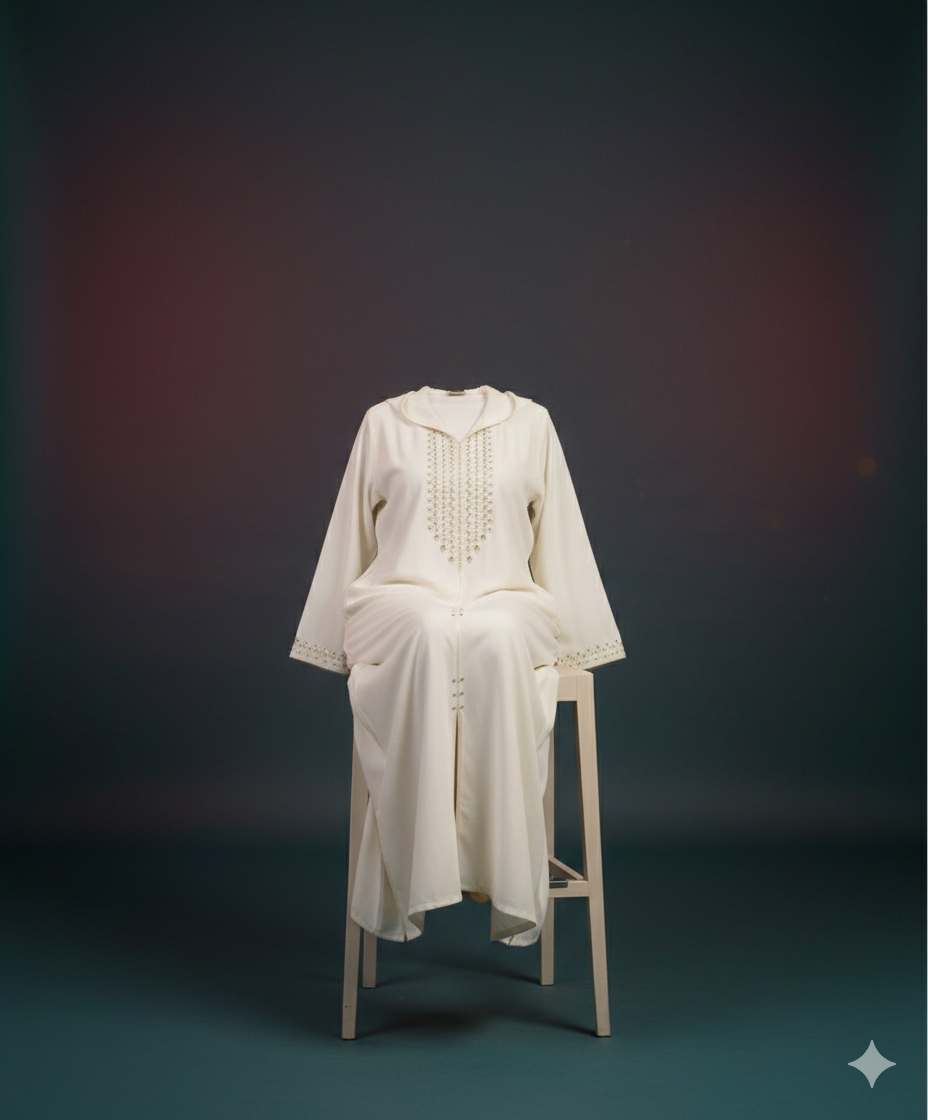 Kaftan oriental blanc