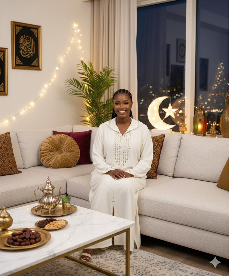 Kaftan oriental blanc