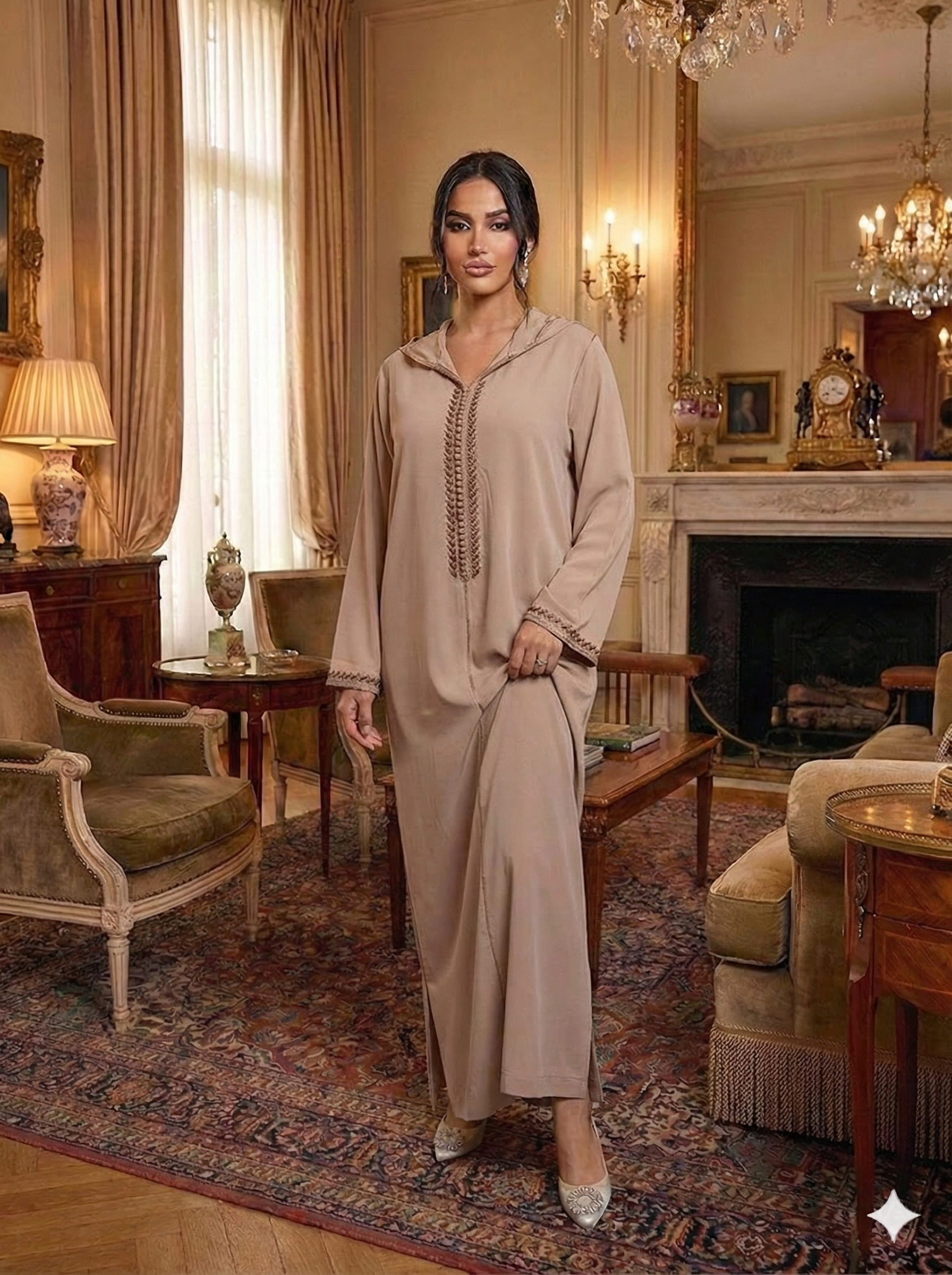 Abaya Traditionnelle Beige