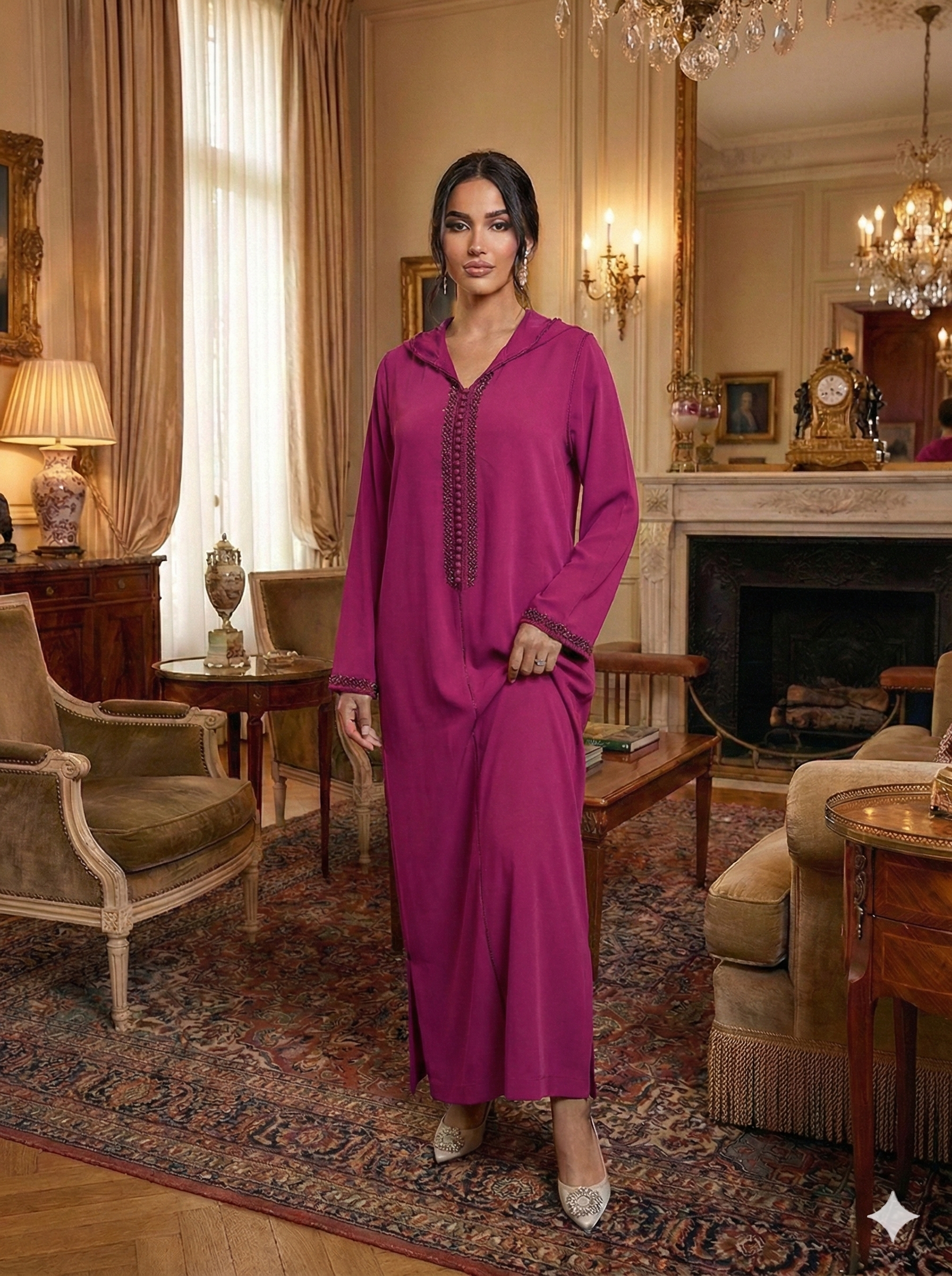 Robe traditionnelle magenta