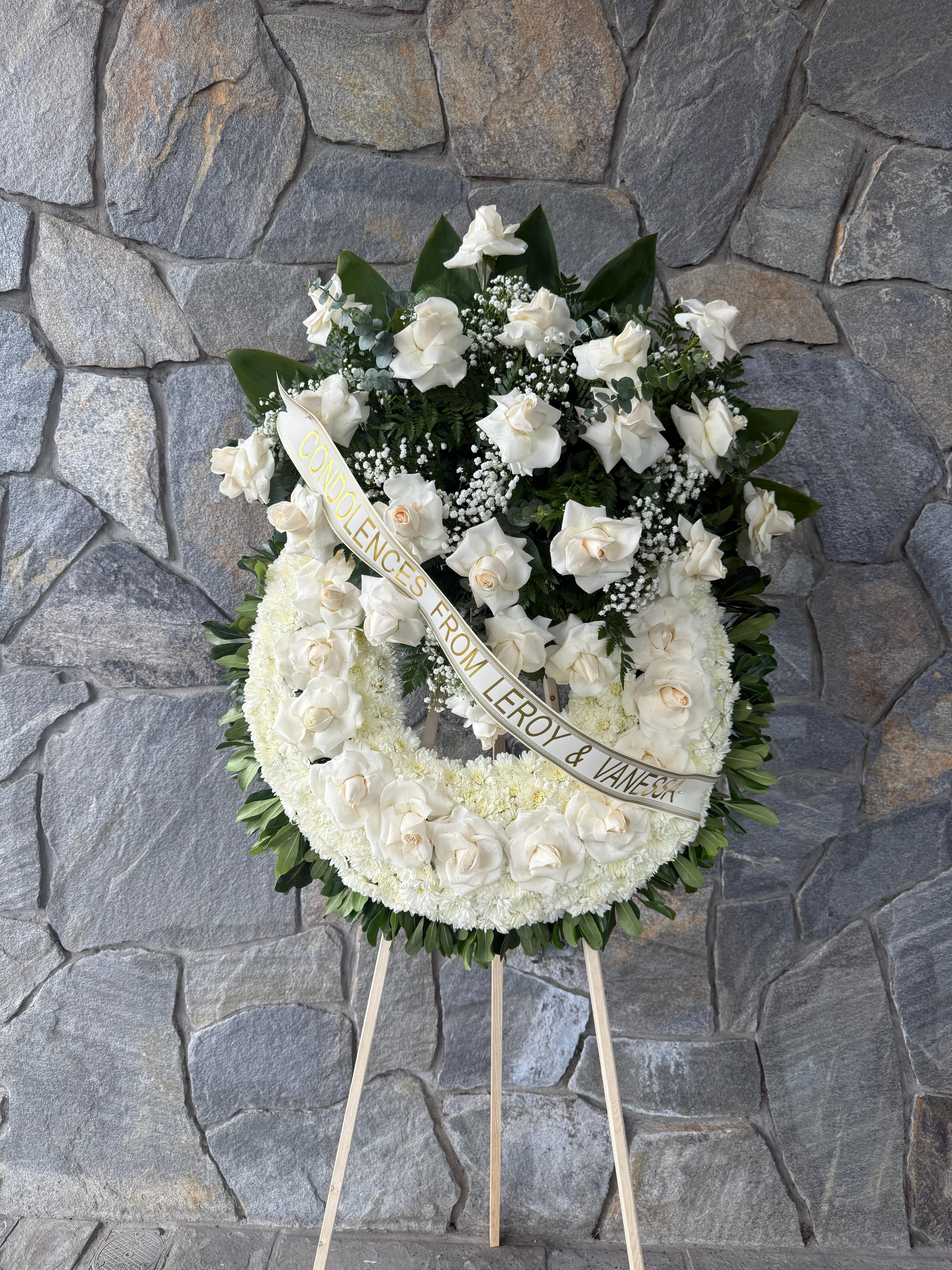 Elegant White Sympathy Wreath