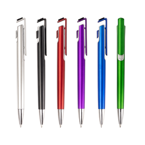 12412 - Caneta Plástica com Suporte para Celular