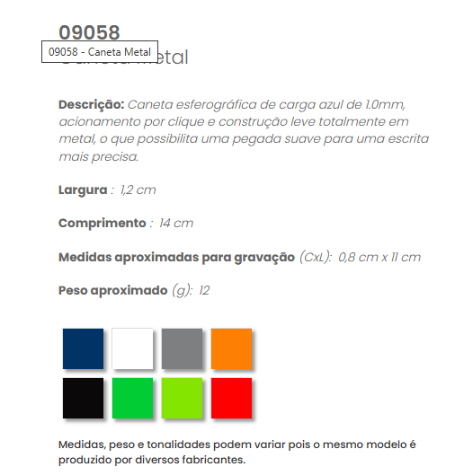 09058 - Caneta Metal