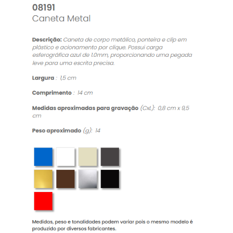 08191 - Caneta Metal