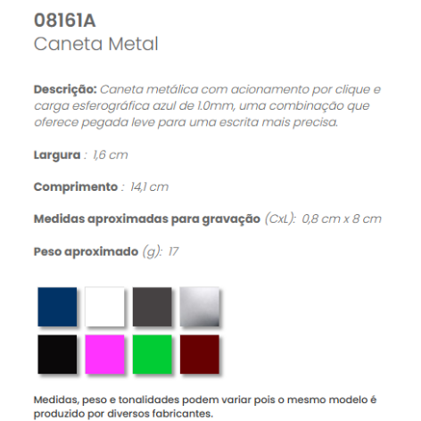 08161A - Caneta Metal