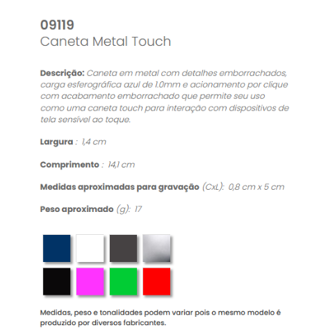 09119 - Caneta Metal Touch