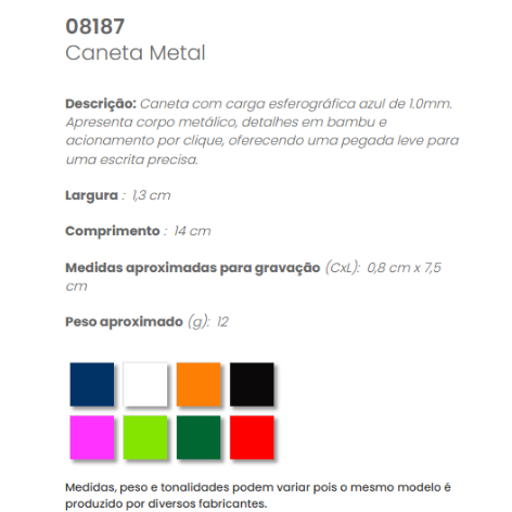08187 - Caneta Metal