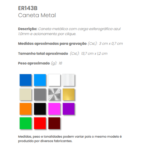 ER143B - Caneta Metal