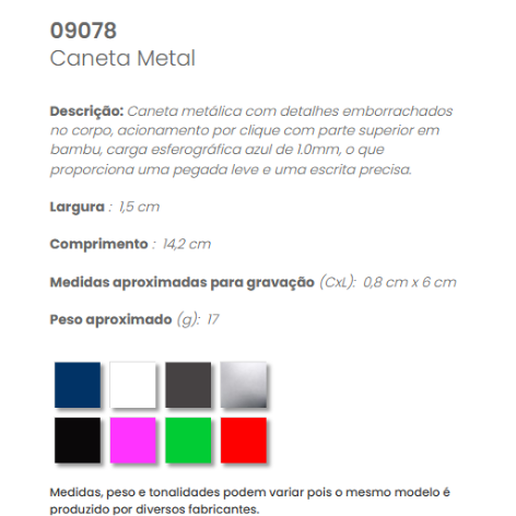 09078 - Caneta Metal