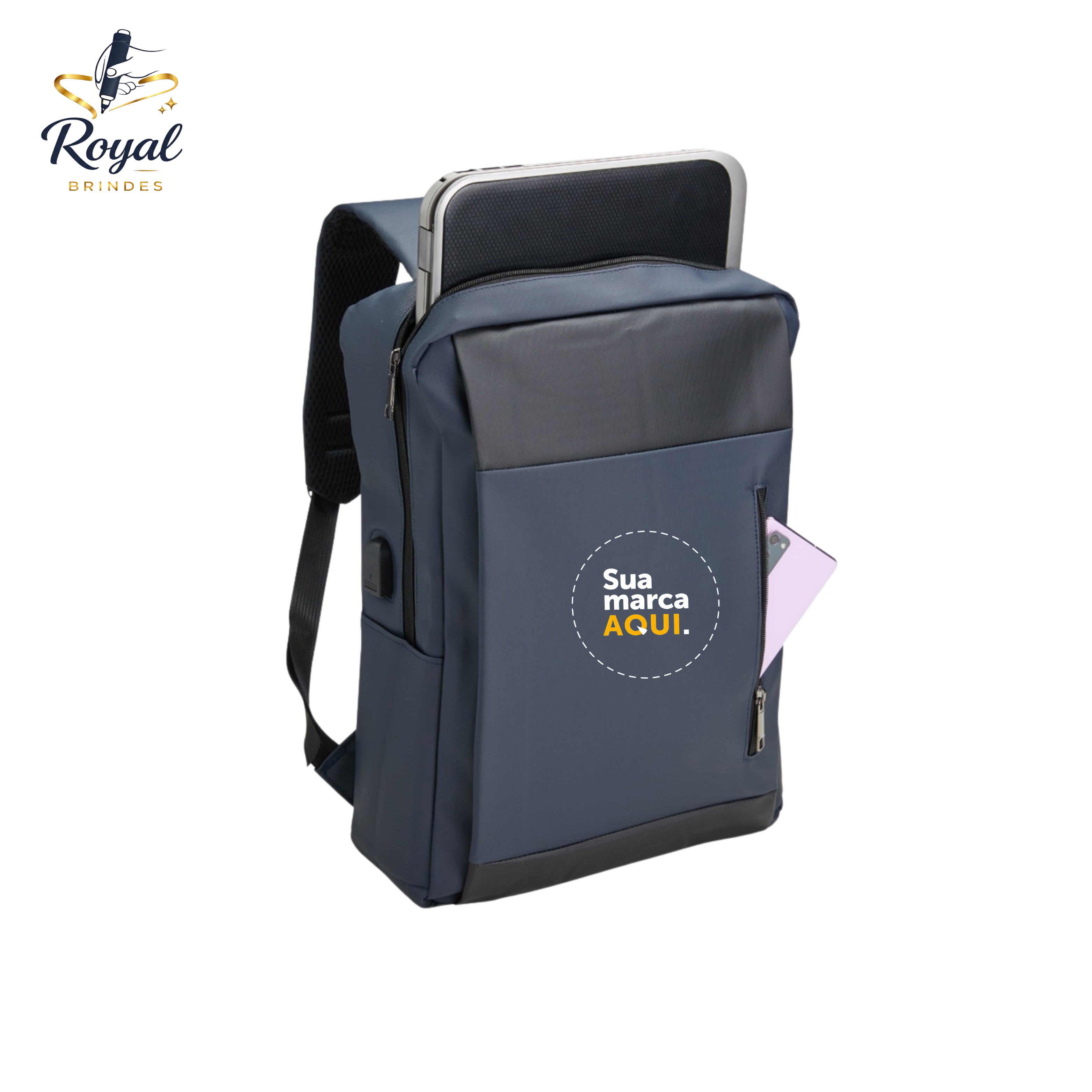 08156 Mochila PU Impermeável Antifurto 22L