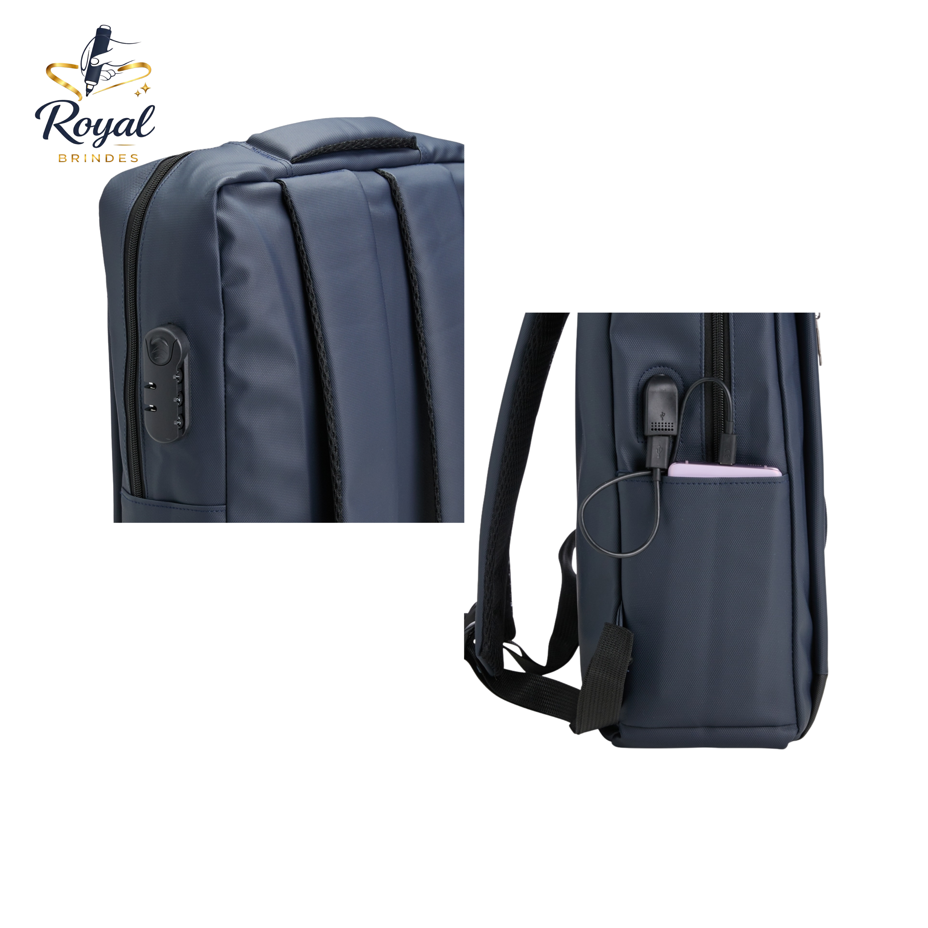 08156 Mochila PU Impermeável Antifurto 22L