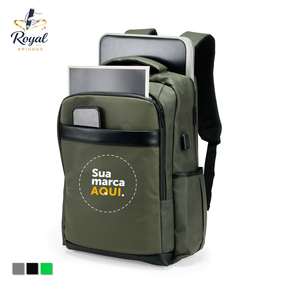 08172A Mochila Couro Sintético USB 26L