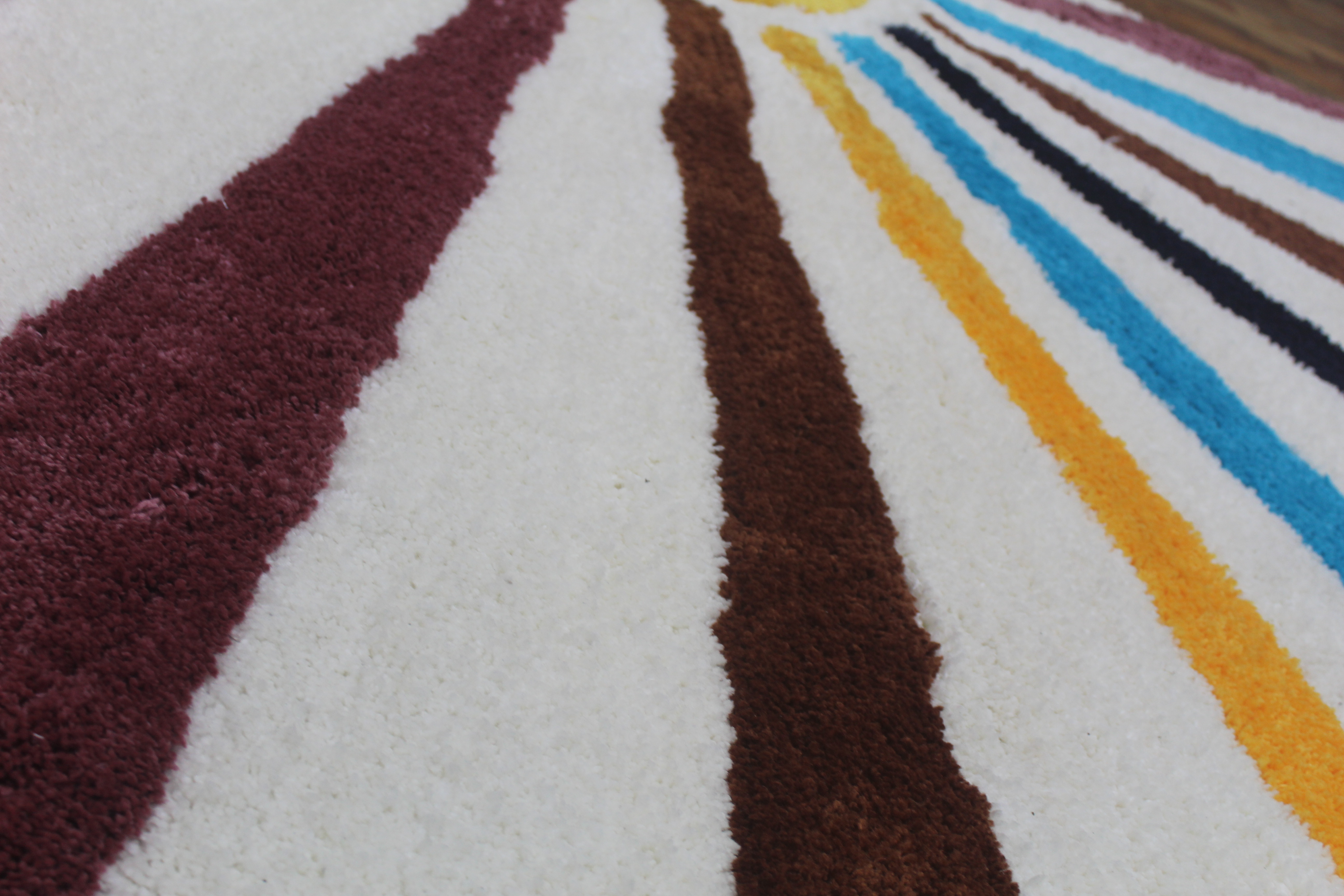  Bright Sun Design Rug Vibrant Multicolor Shaggy Rug