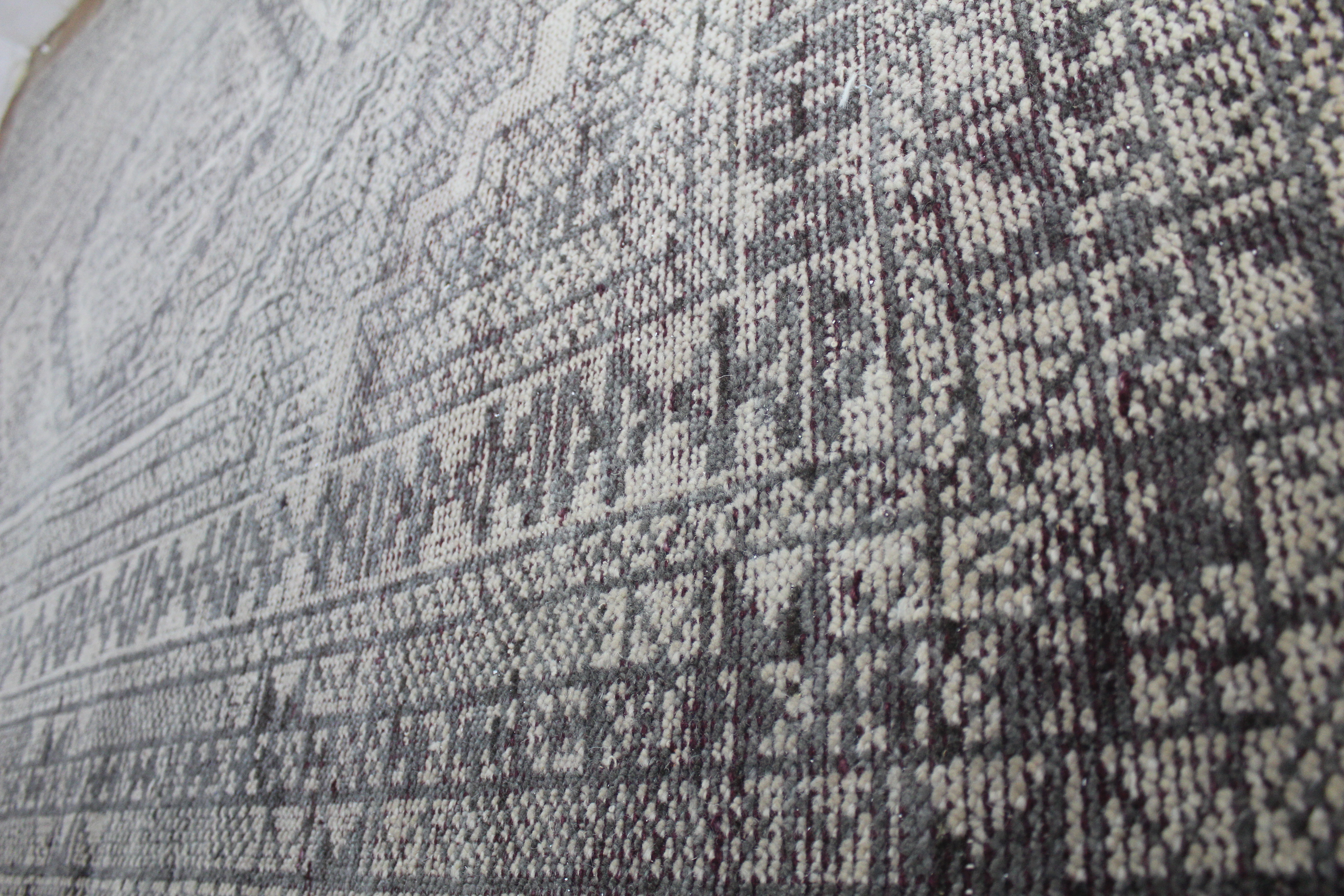 Handmade Wool Area Rug, Neutral Geometric Tribal Design, Modern Home Decor Rug