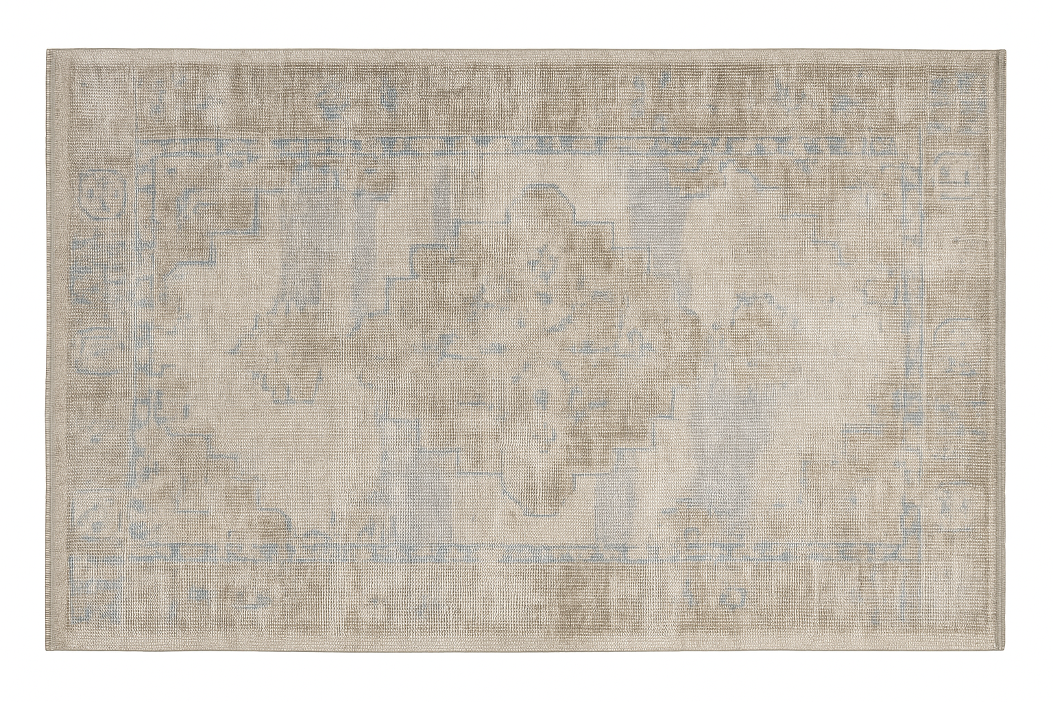 Vintage Style Medallion Area Rug: 5x8 Turkish Inspired Low Pile