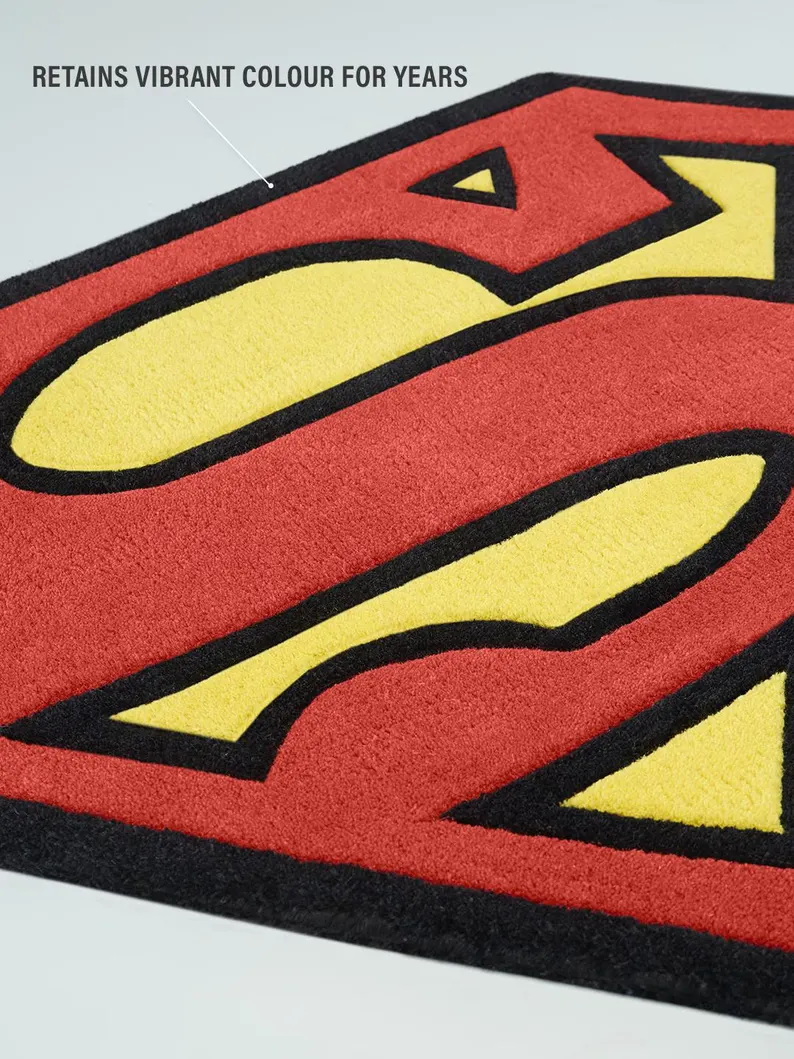 Super Man X Merch Hand Tufted Rug From KRISHNA RUGS : Limited Edition 2025