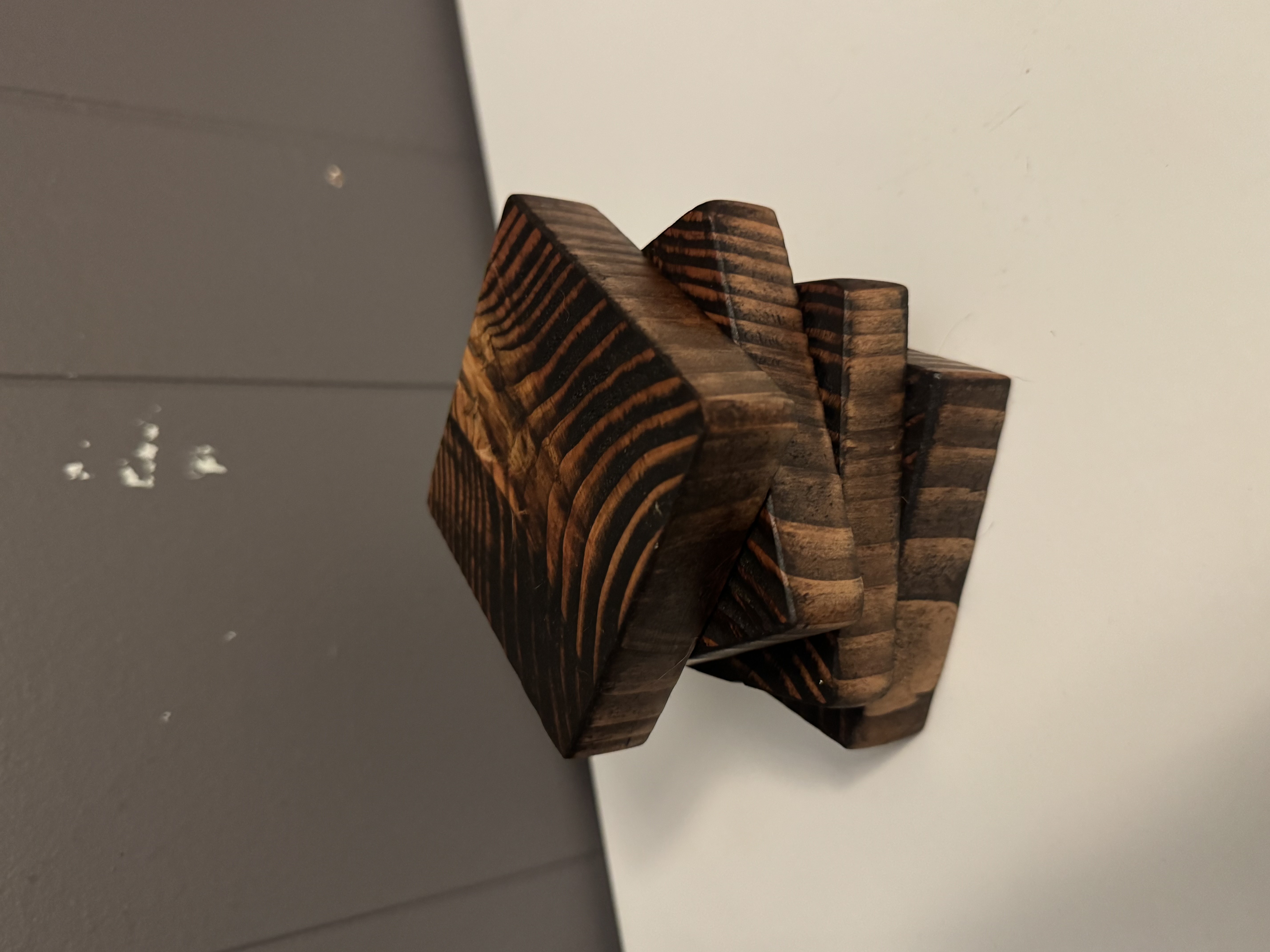 Handmade Wooden Coasters with Espresso Brown Stain – Rustic Home Décor, Set of 4