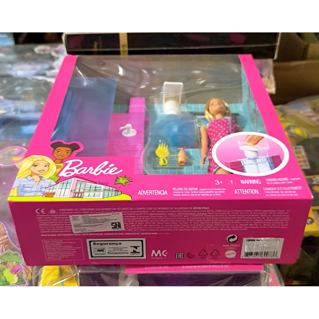 BARBIE BATHROOM SHOWER SET ORIGINAL MATTEL - BONEKA BARBIE SET