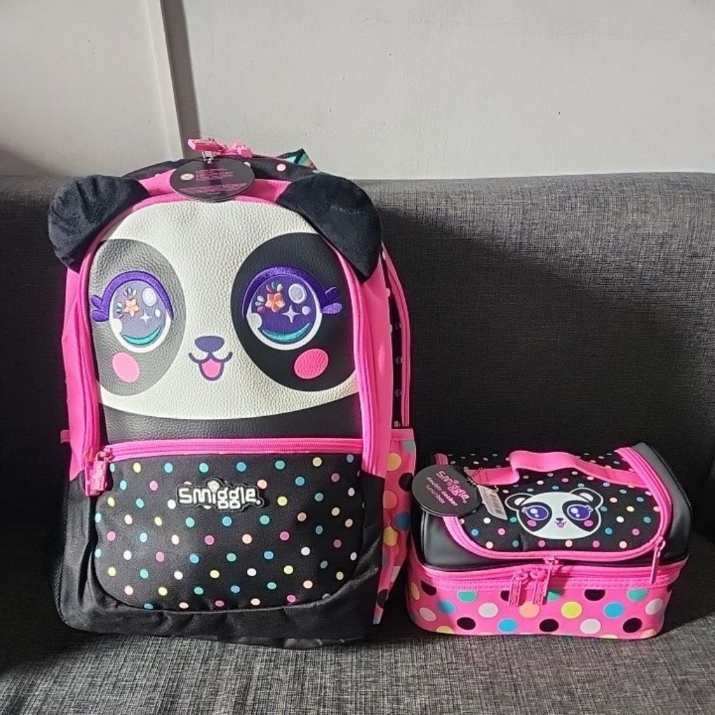 SALE SET TAS SMIGGLE BACKPACK & LBAG MOTIF CAT ATAU PANDA  BEST BUDZ SD+ ORIGINAL