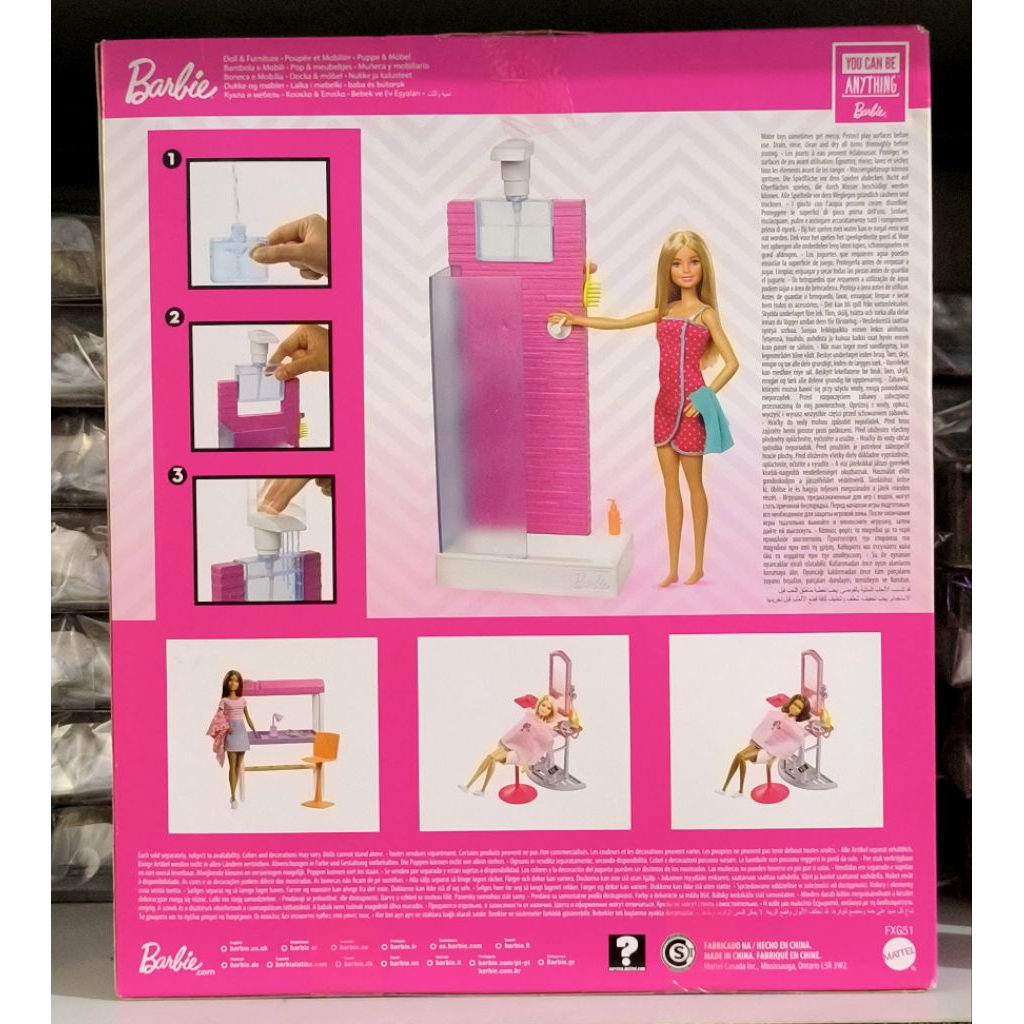BARBIE BATHROOM SHOWER SET ORIGINAL MATTEL - BONEKA BARBIE SET